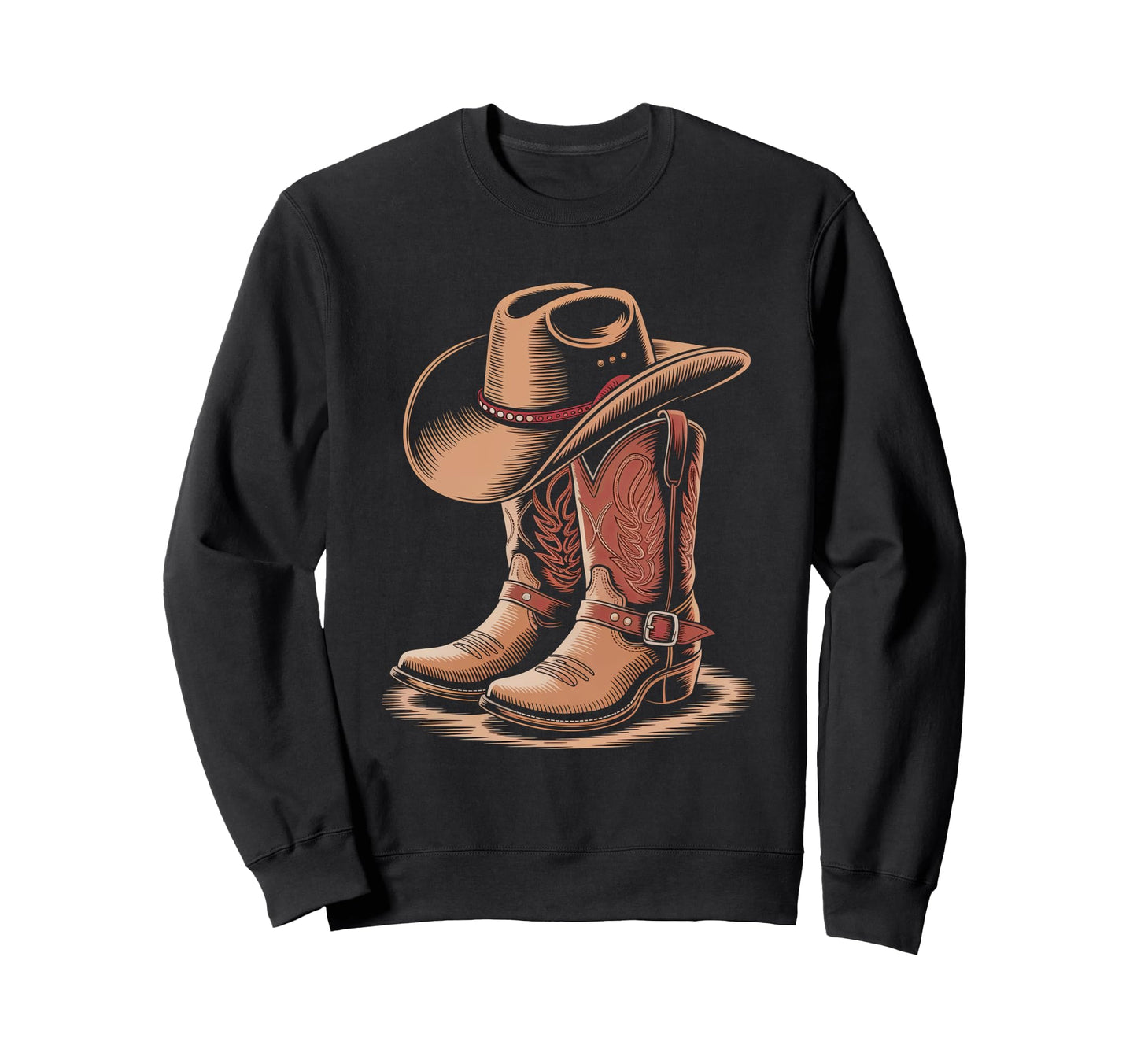 Cowboy Boots Western Country Sweatshirt - Streetwear Style Men Women - T-Shirt, Sweatshirt, Hoodie