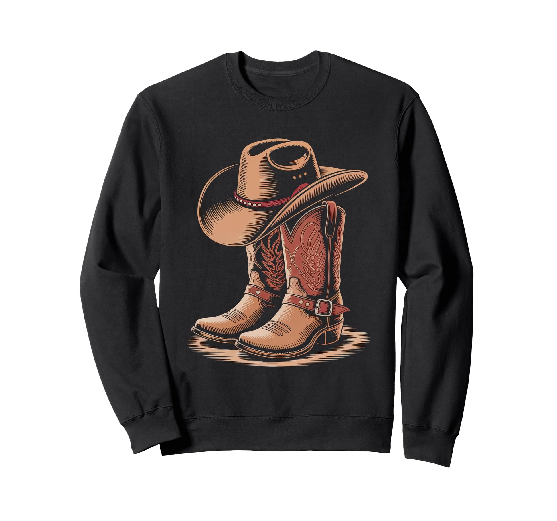 Cowboy Boots Western Country Sweatshirt - Streetwear Style Men Women - T-Shirt, Sweatshirt, Hoodie