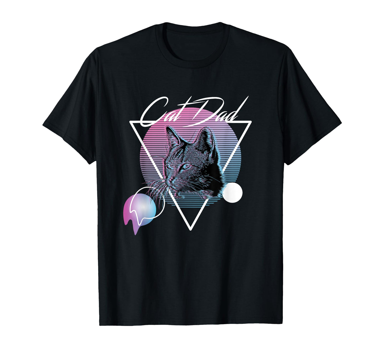Cat Dad Vaporwave Aesthetic Art T-Shirt - Novelty Apparel Men Women - T-Shirt, Sweatshirt, Hoodie
