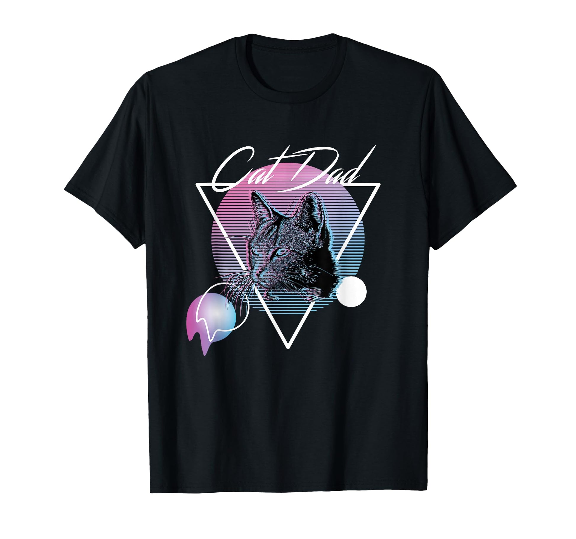 Cat Dad Vaporwave Aesthetic Art T-Shirt - Novelty Apparel Men Women - T-Shirt, Sweatshirt, Hoodie