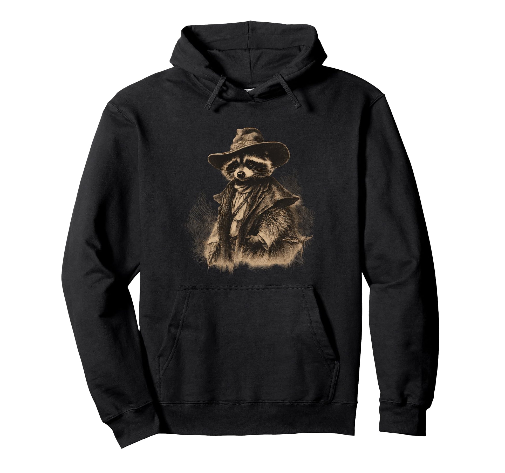 Raccoon Cowboy Rodeo Cowgirl Western Country Hoodie - Graphic Print Unisex - T-Shirt, Sweatshirt, Hoodie