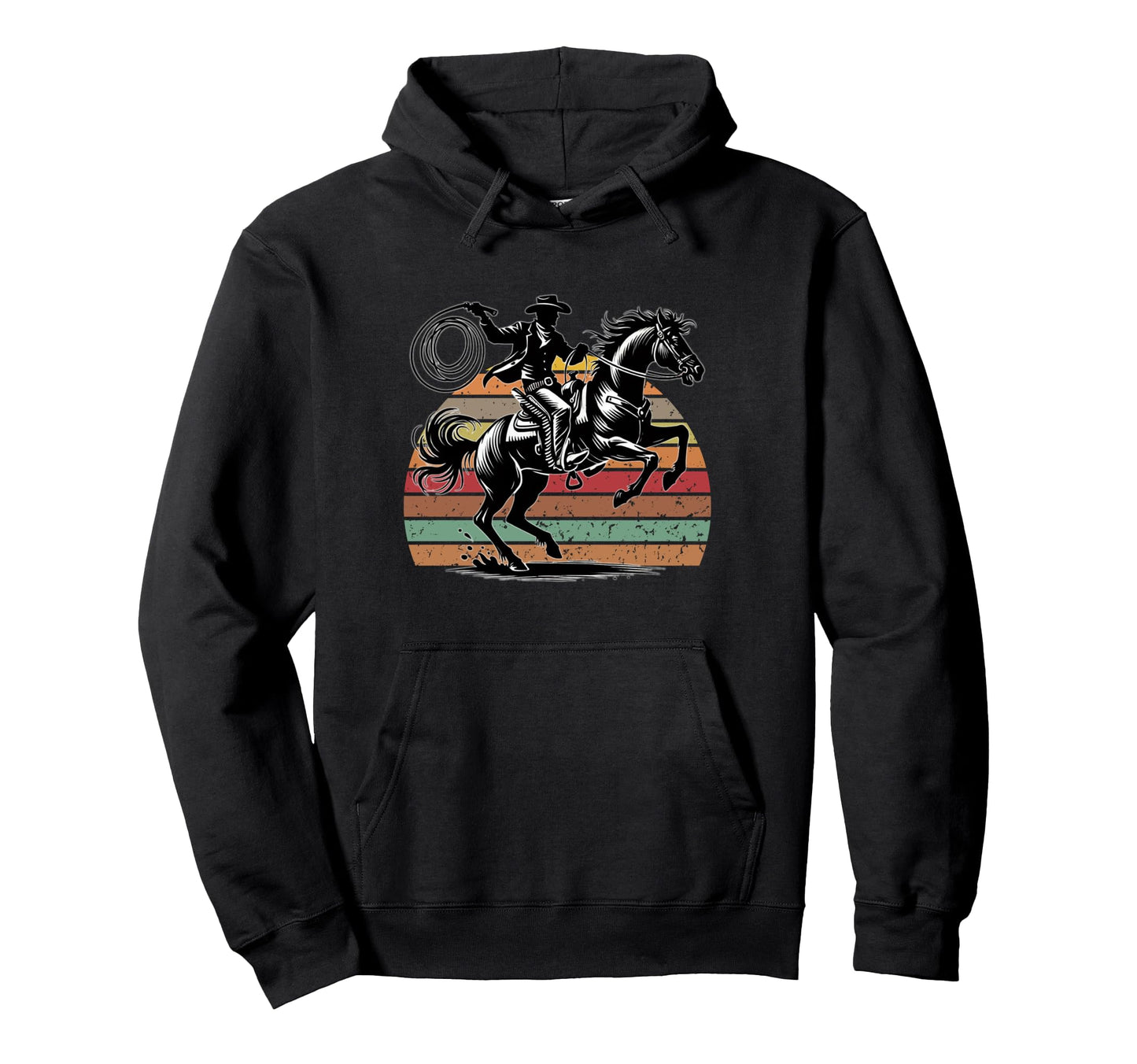 Cowboy Riding Adventure Western Hoodie - Minimalist Print Men Women - T-Shirt, Sweatshirt, Hoodie
