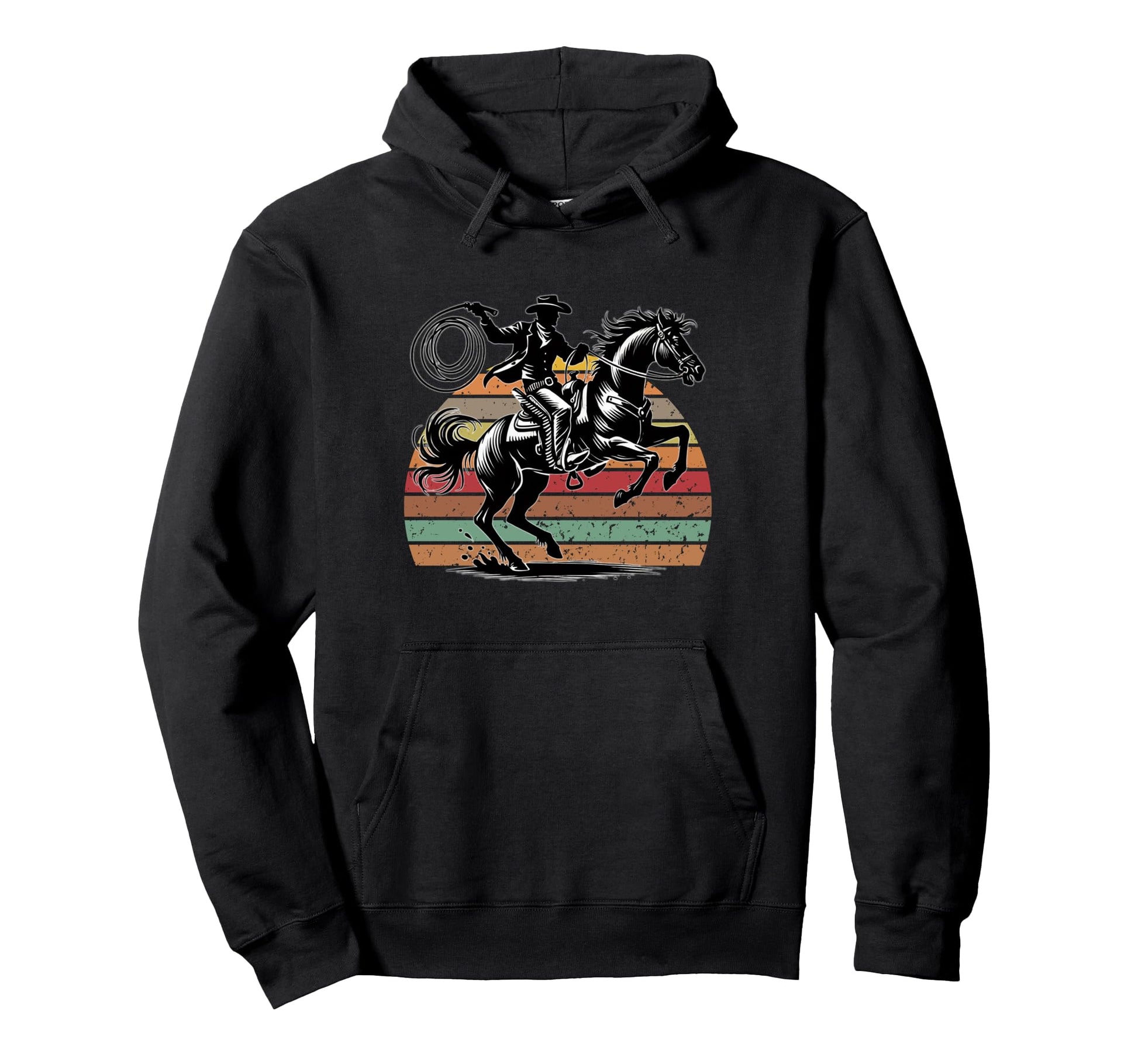Cowboy Riding Adventure Western Hoodie - Minimalist Print Men Women - T-Shirt, Sweatshirt, Hoodie