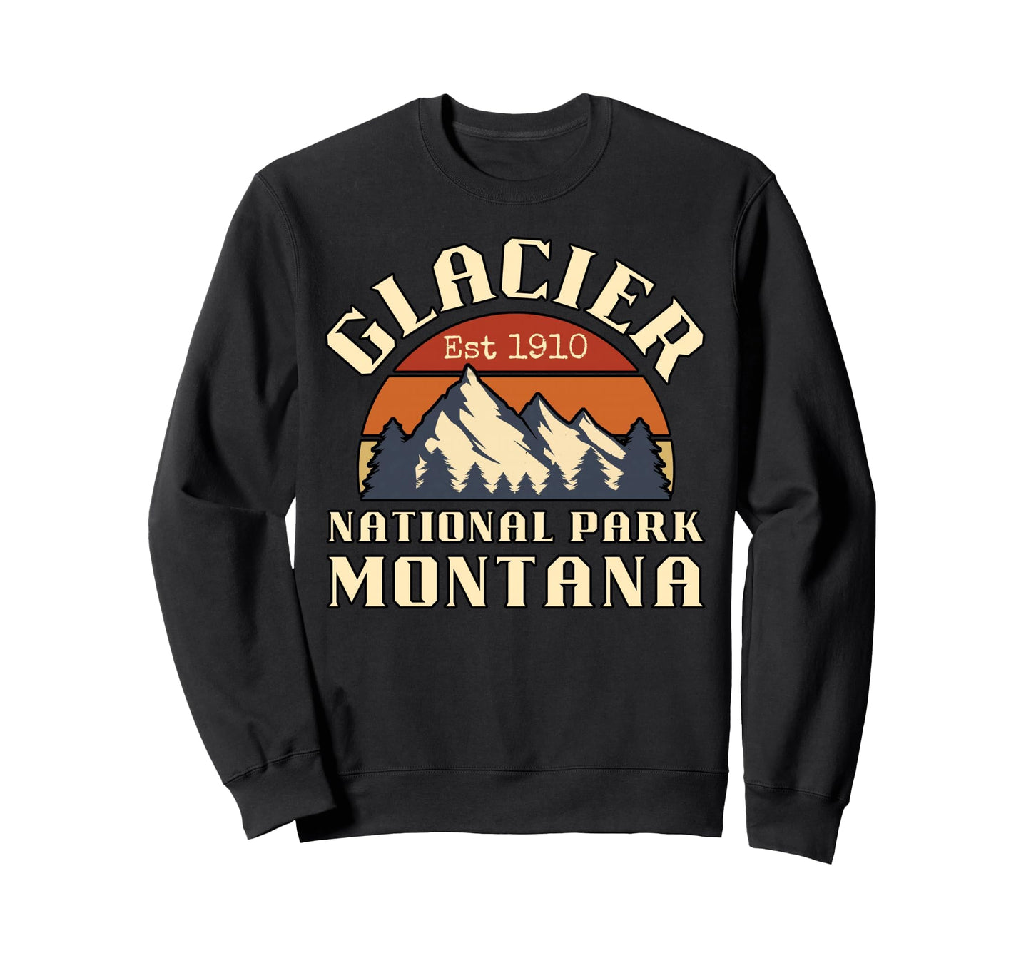Glacier National Park Montana Usa Sweatshirt - Minimalist Print Unisex - T-Shirt, Sweatshirt, Hoodie