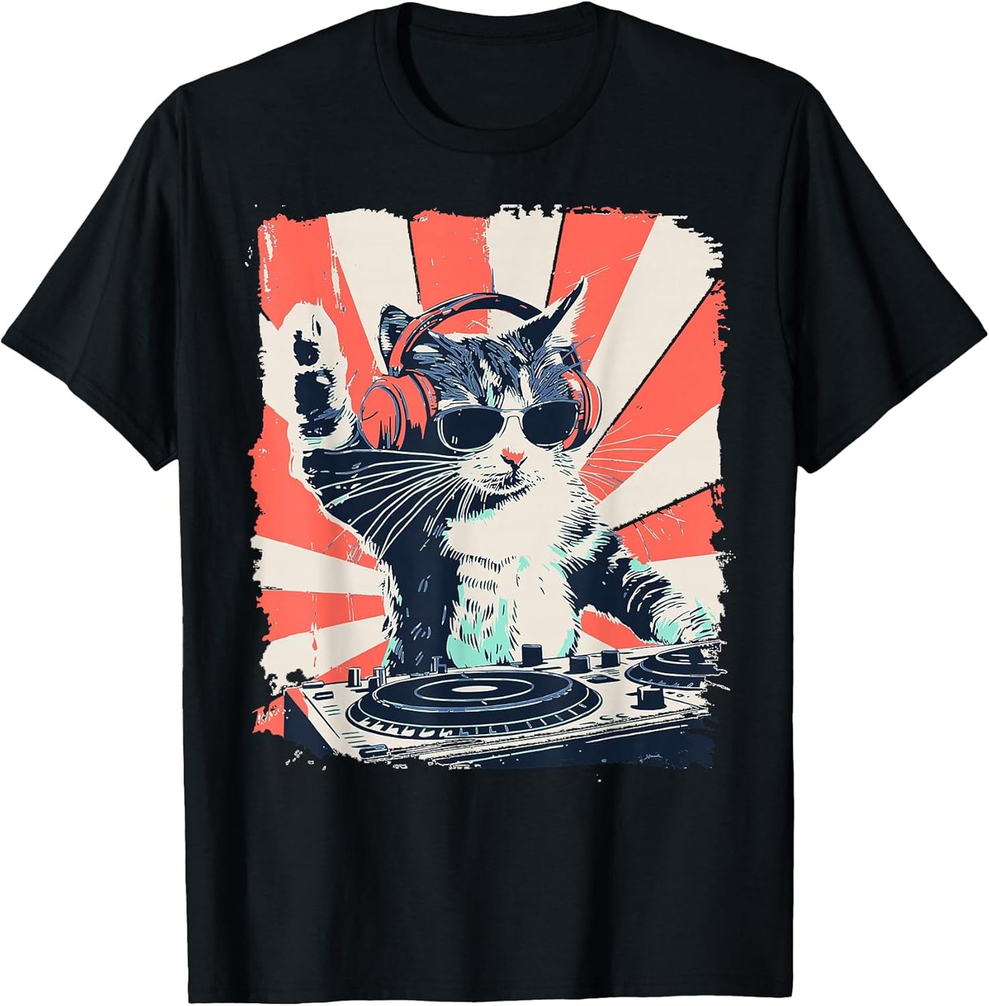 DJ Cat Beats - Adult & Kids T-Shirts, Sweatshirts & Hoodies apparel design preview 1