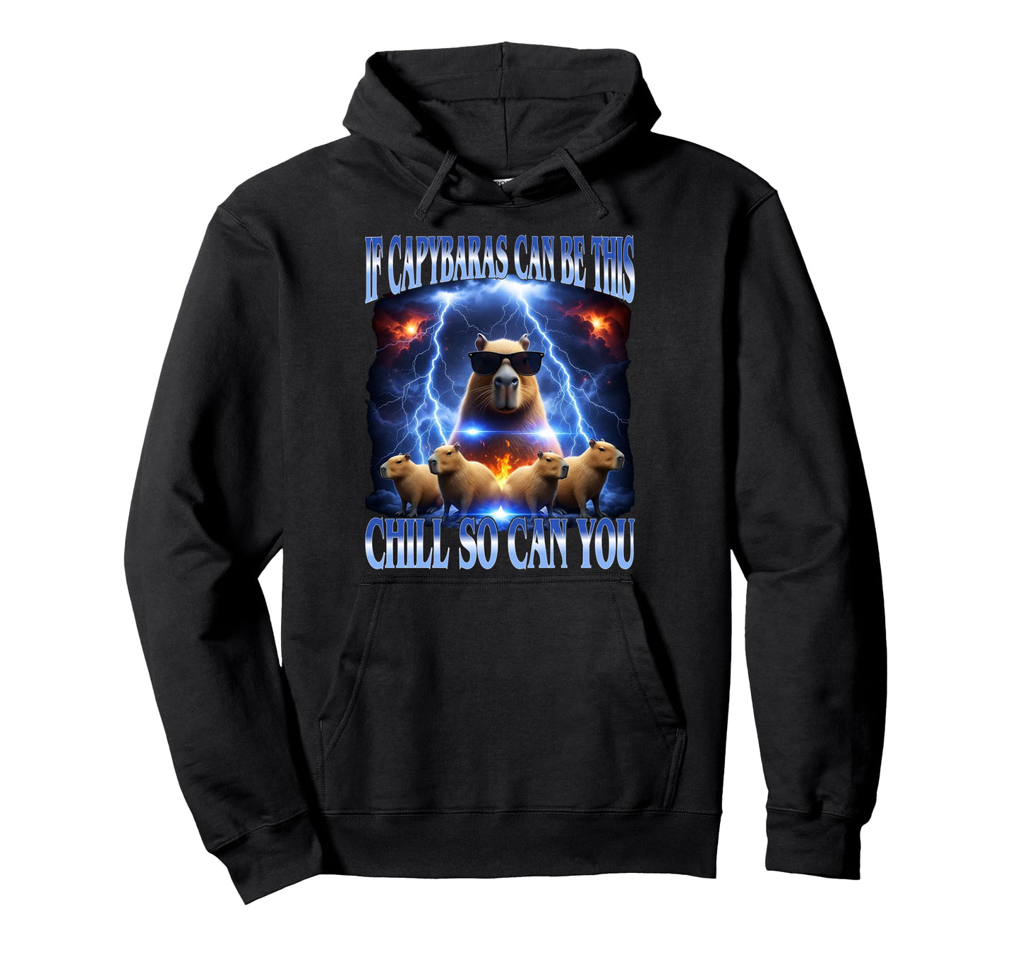 Chill Capybara Bootleg Vaporwave Hoodie - Aesthetic Graphic for Adults - T-Shirt, Sweatshirt, Hoodie