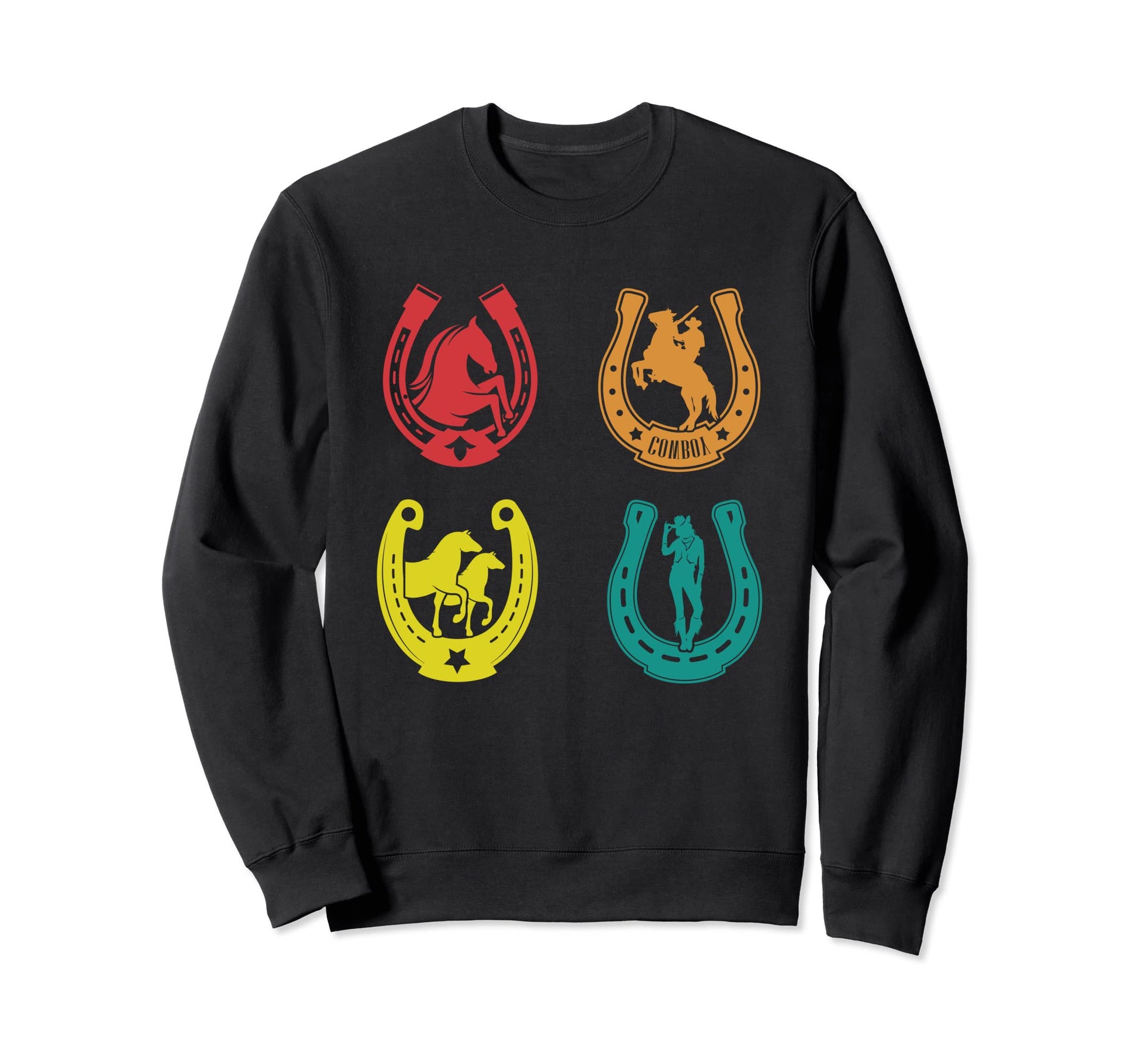 Horseshoe Cowboy Cowgirl Equestrian Sweatshirt - Streetwear Style Unisex - T-Shirt, Sweatshirt, Hoodie