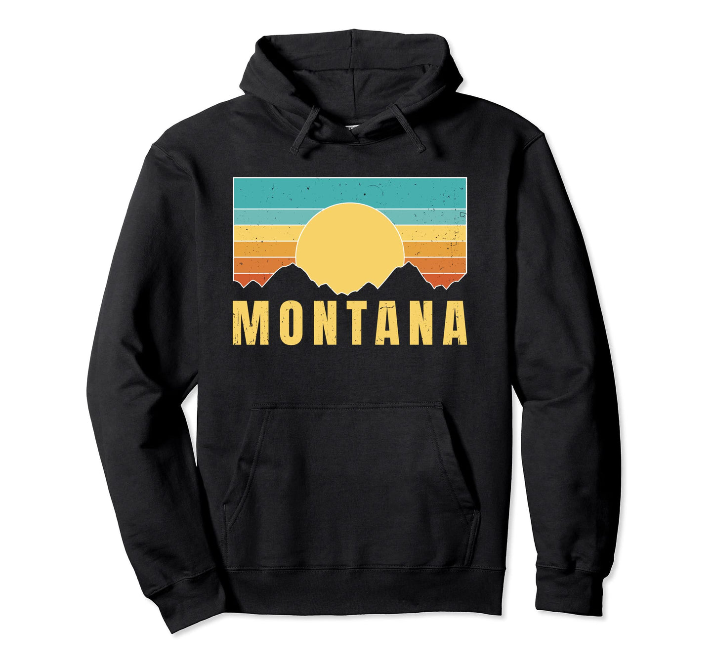 Montana Nature Sunset Hoodie - Minimalist Print Men Women - T-Shirt, Sweatshirt, Hoodie