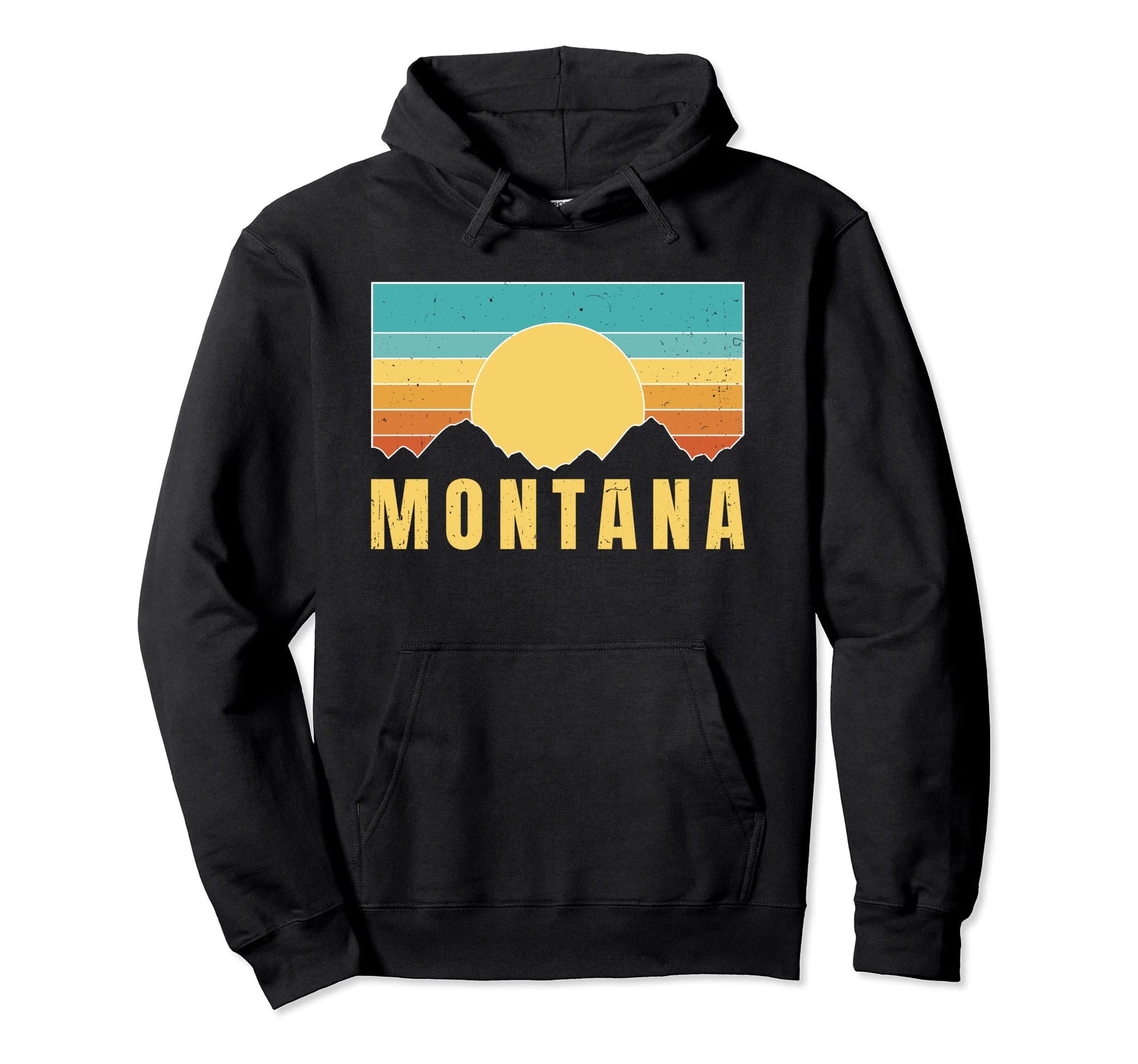 Montana Nature Sunset Hoodie - Minimalist Print Men Women - T-Shirt, Sweatshirt, Hoodie