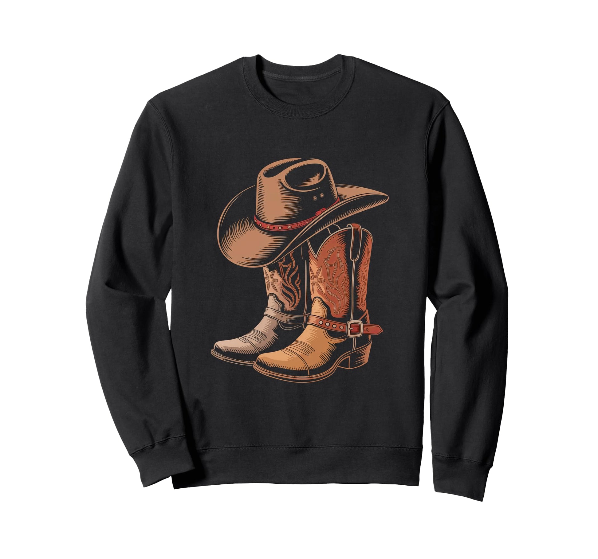 Cowboy Boots Western Country Sweatshirt - Casual Everyday Wear for Adults - T-Shirt, Sweatshirt, Hoodie