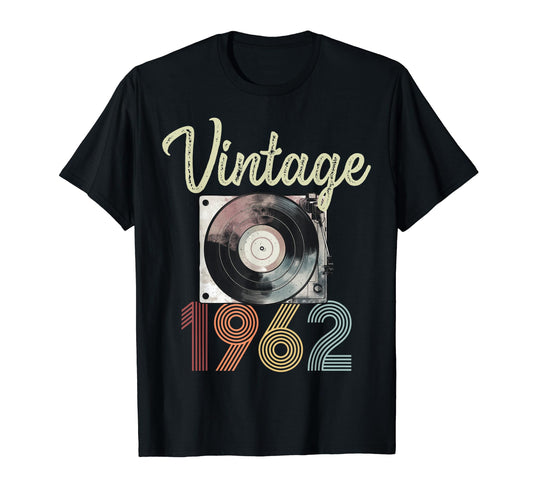 1962 Vinyl Record Player 62Nd Birthday T-Shirt - Trendy Graphic for Adults - T-Shirt, Sweatshirt, Hoodie