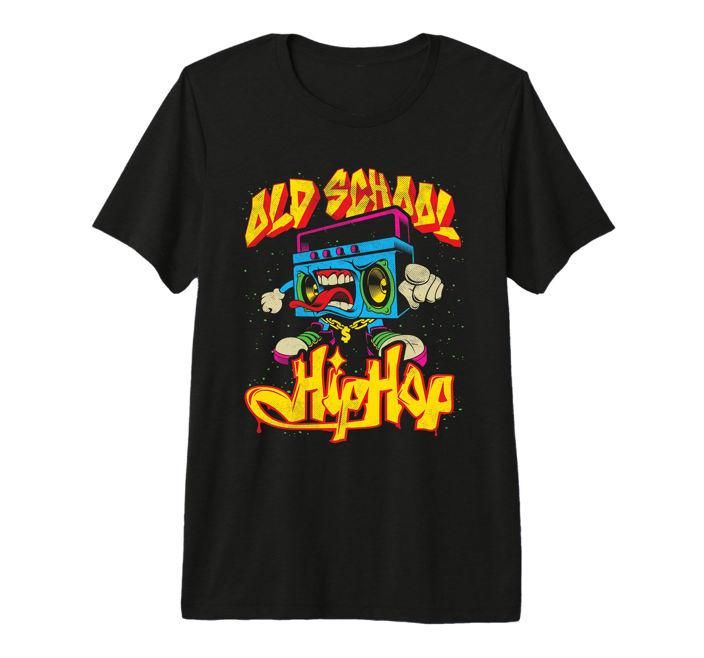 Old School Hip Hop Boombox Graffiti T-Shirt - Aesthetic Graphic Unisex - T-Shirt, Sweatshirt, Hoodie