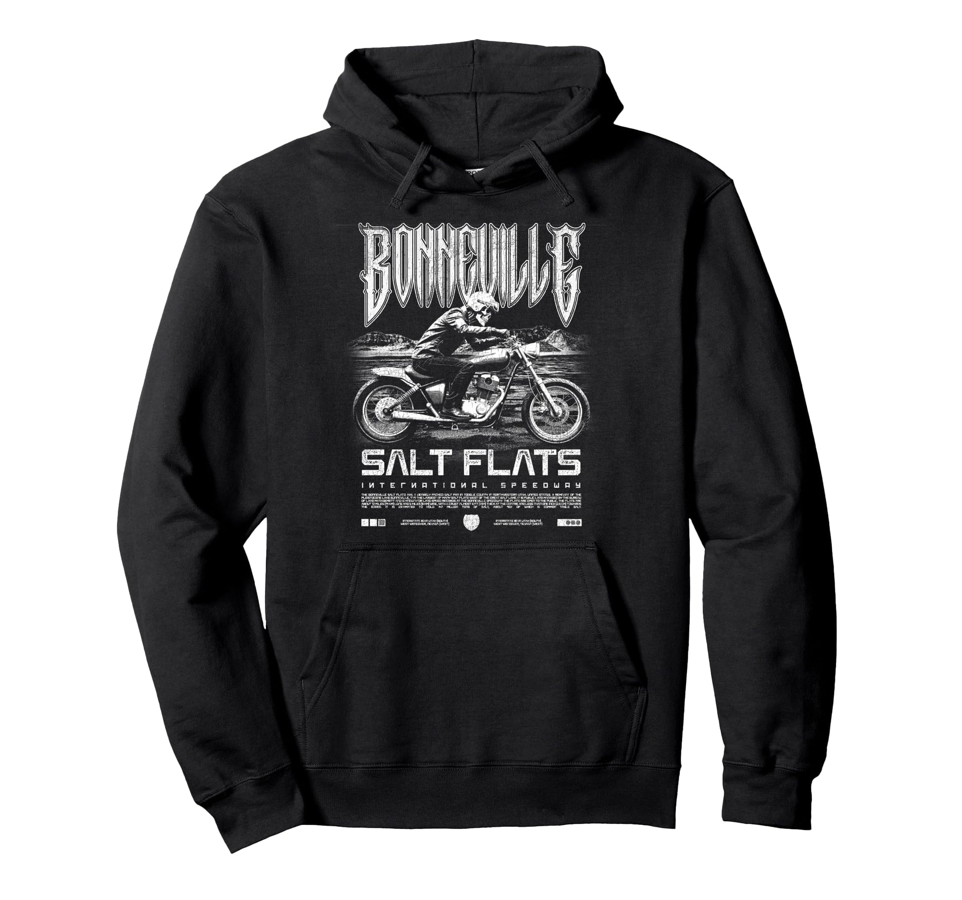 Bonneville Salt Flats Motorcycle Hoodie - Streetwear Style for Adults - T-Shirt, Sweatshirt, Hoodie