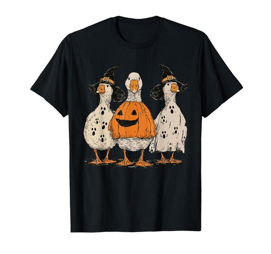 Boho Floral Halloween Silly Goose Fall T-Shirt - Unique Graphic for Adults - T-Shirt, Sweatshirt, Hoodie