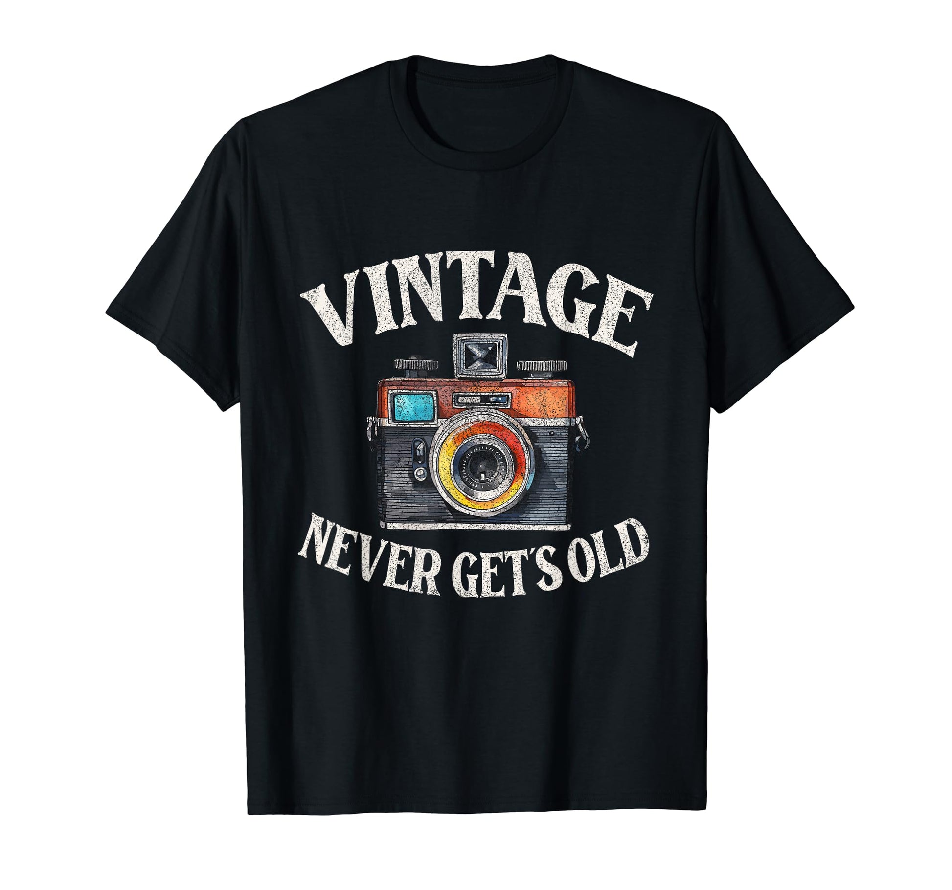 Never Gets Old Nostalgia Camera T-Shirt - Custom Art Print for Adults - T-Shirt, Sweatshirt, Hoodie