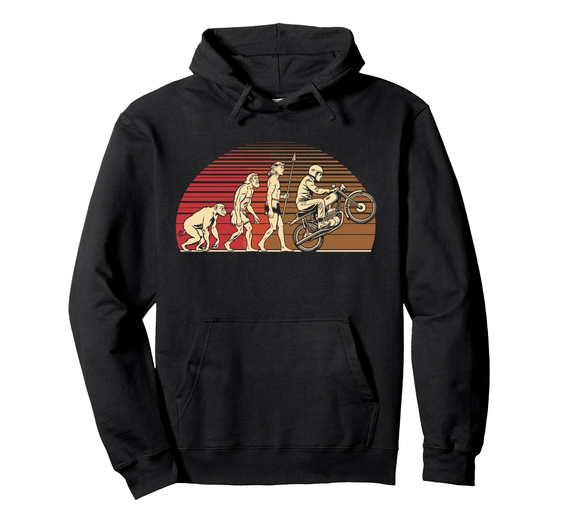 Motorcycle Evolution Human Biker Hoodie - Casual Everyday Wear for Adults - T-Shirt, Sweatshirt, Hoodie