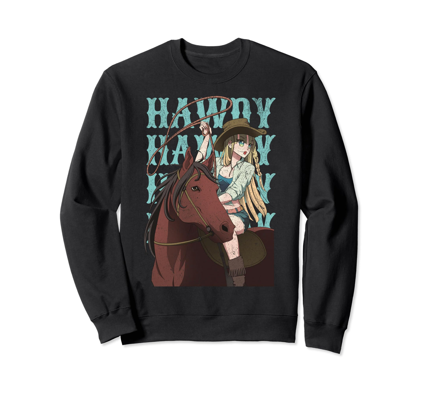 Anime Manga Cowgirl Horse Lover Sweatshirt - Streetwear Style Men Women - T-Shirt, Sweatshirt, Hoodie
