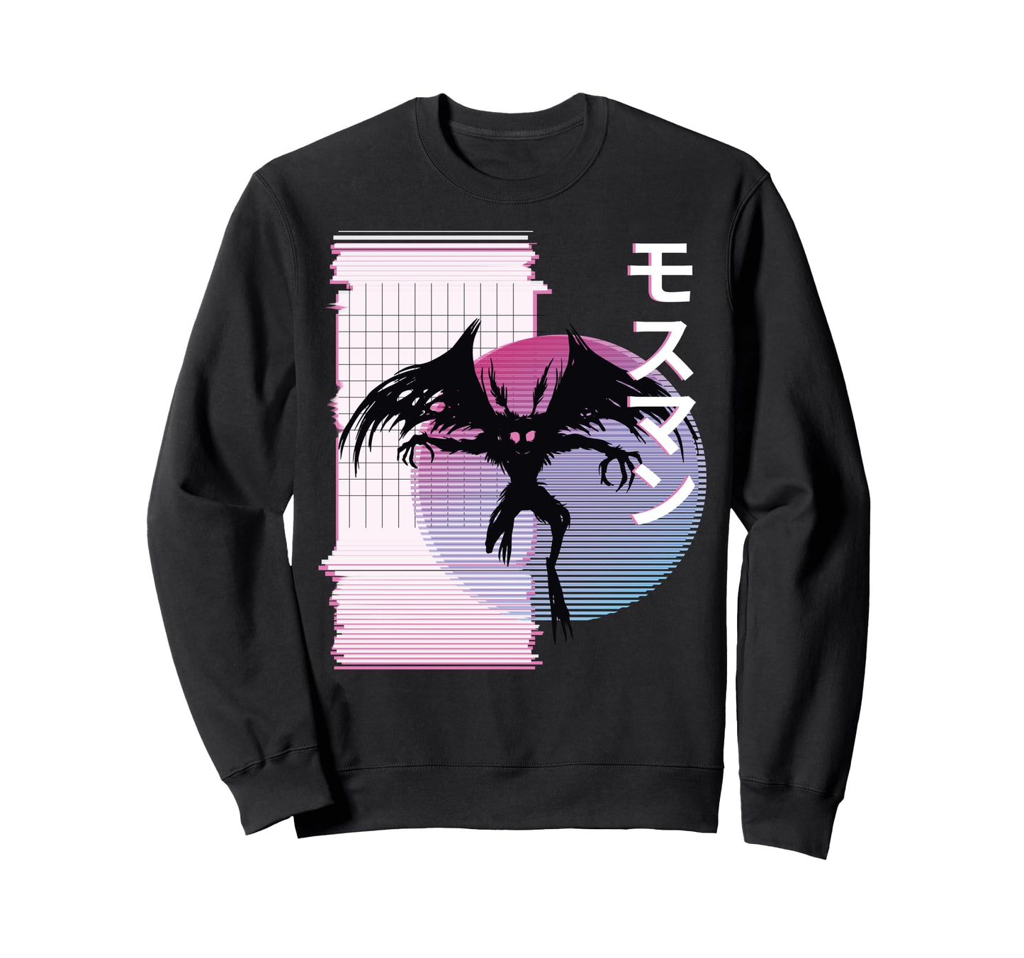 Vaporwave Aesthetic Japanese Mothman Sweatshirt - Minimalist Print Unisex - T-Shirt, Sweatshirt, Hoodie