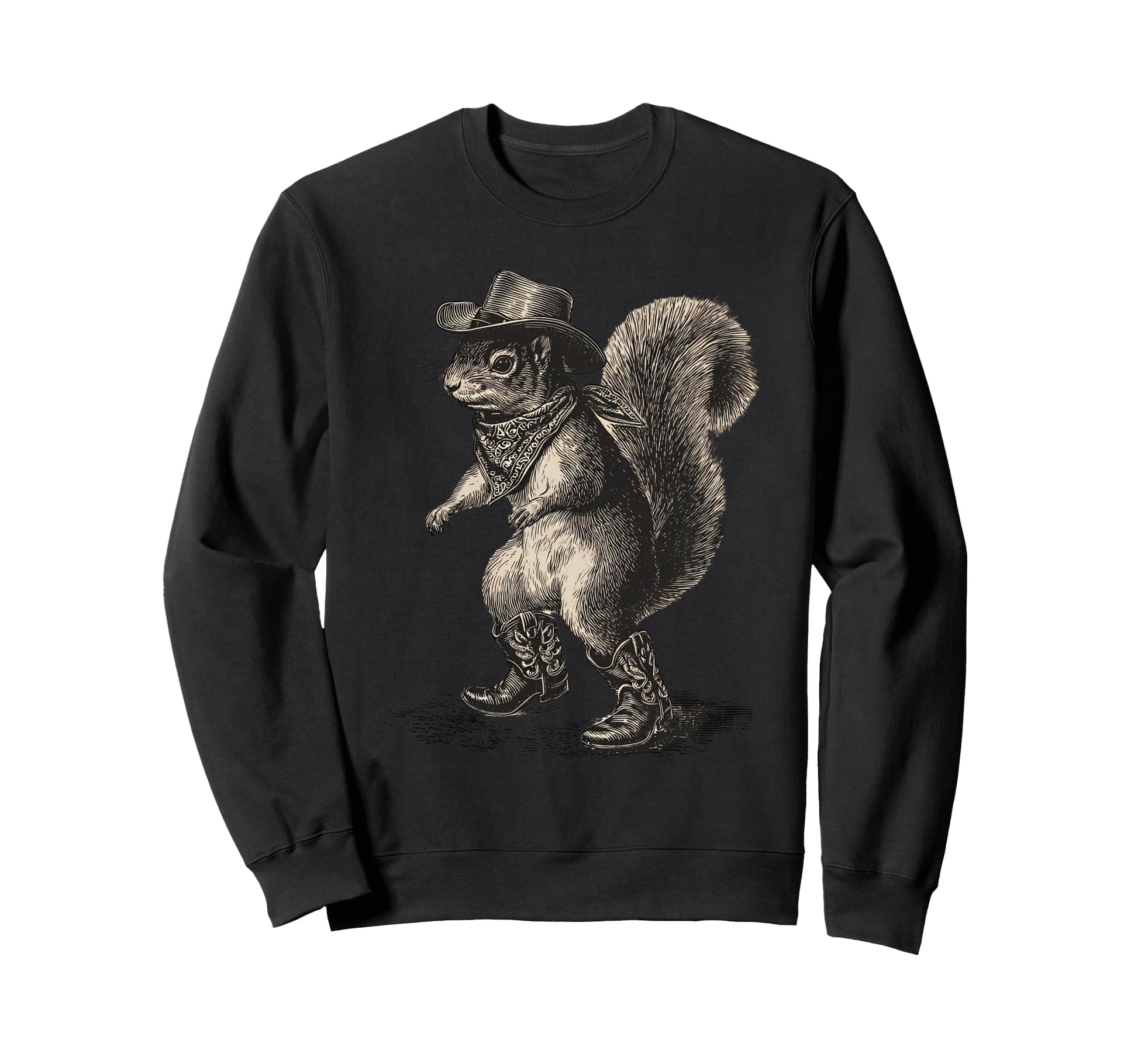 Country Cowboy Squirrel Rodeo Cowgirl Sweatshirt - Graphic Print Men Women - T-Shirt, Sweatshirt, Hoodie