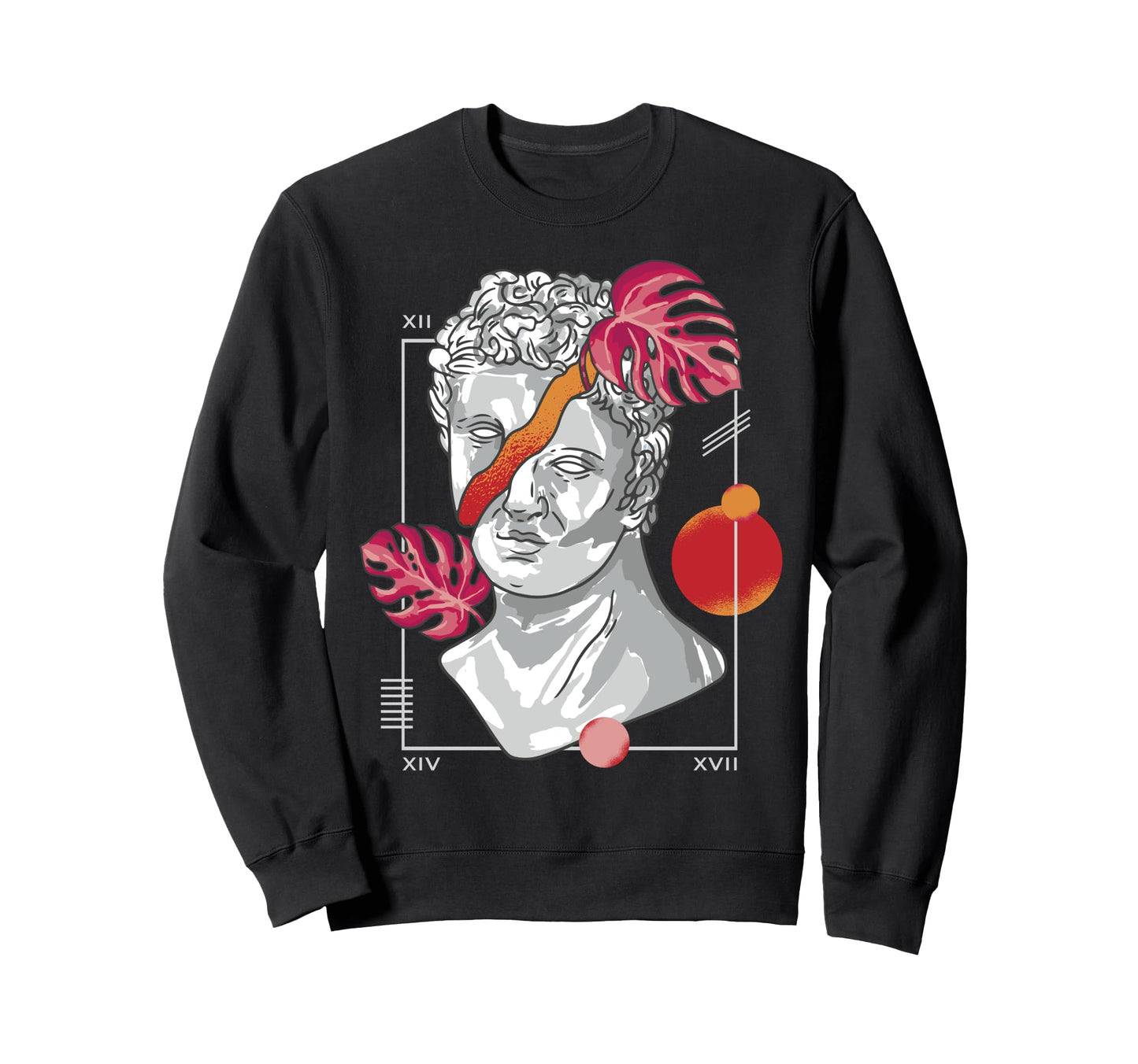 Vaporwave Classical Statue 80S Sweatshirt - Graphic Print for Adults - T-Shirt, Sweatshirt, Hoodie