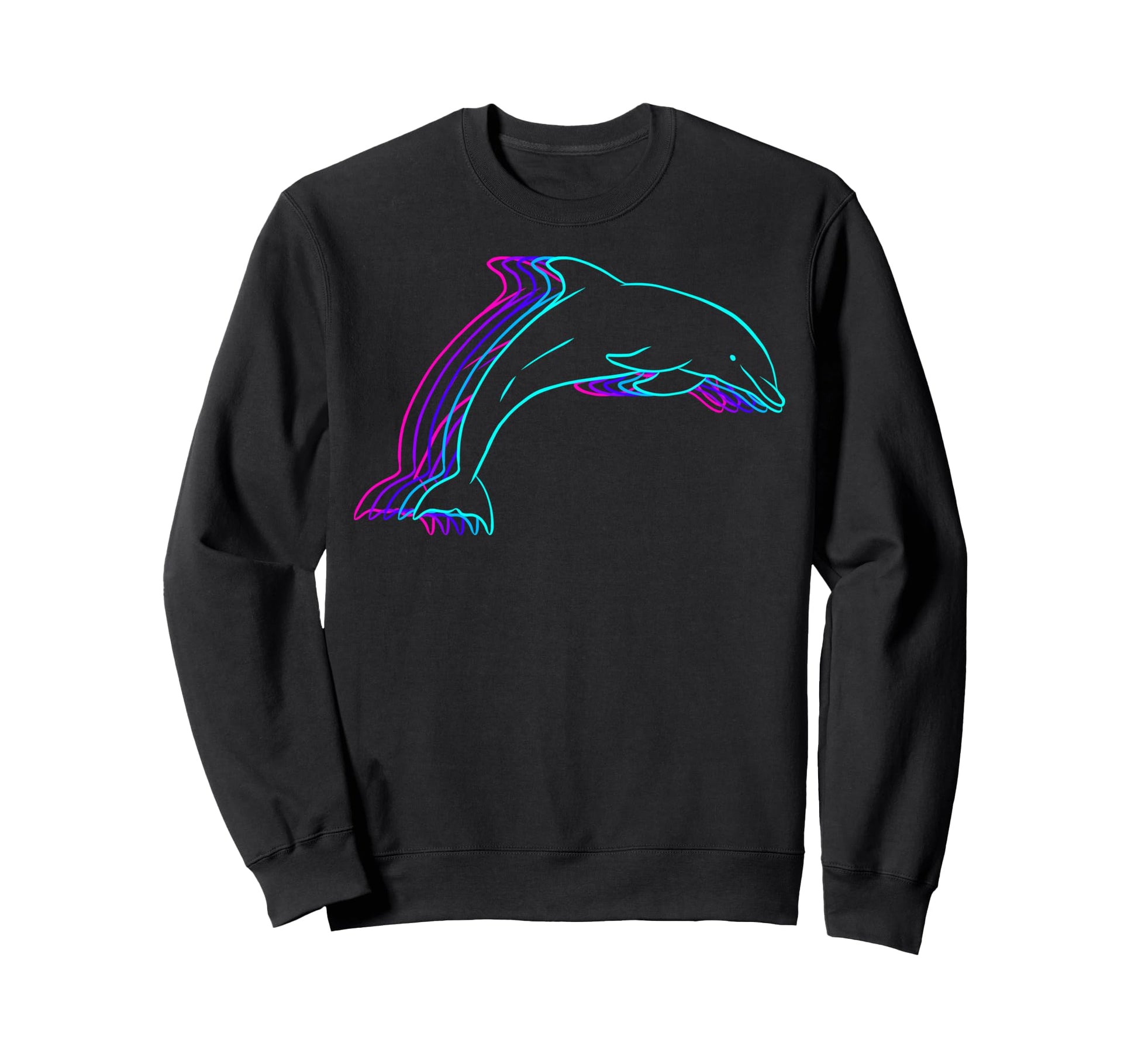 Dolphin Animal Vaporwave Sweatshirt - Minimalist Print for Adults - T-Shirt, Sweatshirt, Hoodie