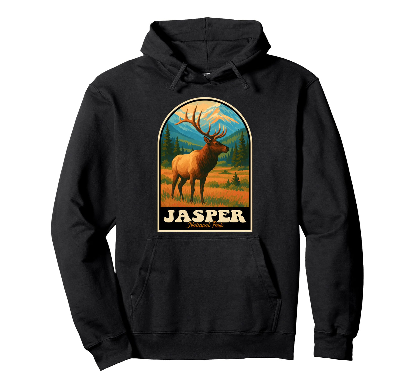 Jasper National Park Elk Wildlife Hoodie - Streetwear Style Men Women - T-Shirt, Sweatshirt, Hoodie