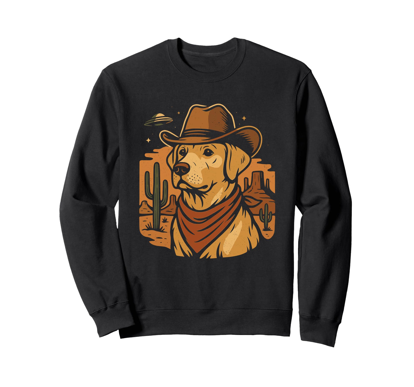 Western Labrador Retriever Cowboy Sweatshirt - Trendy Graphic Men Women - T-Shirt, Sweatshirt, Hoodie