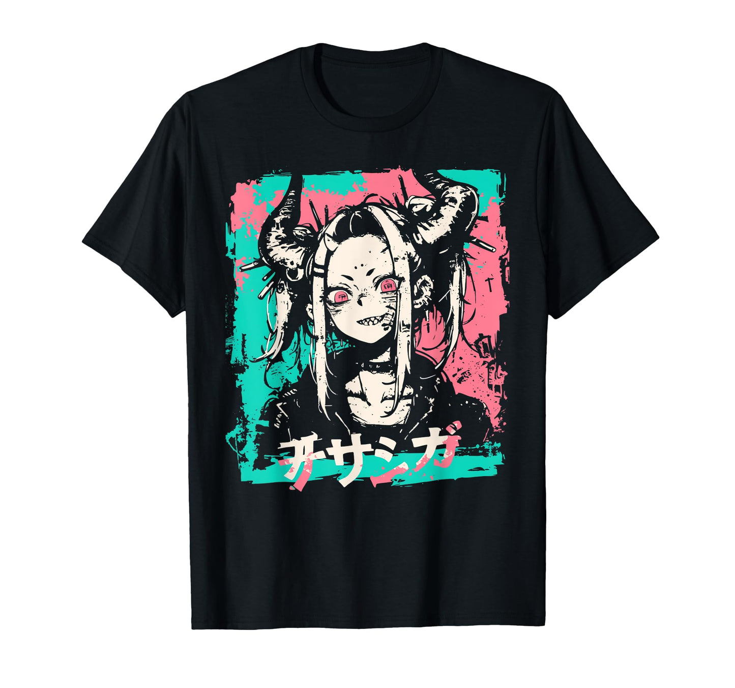 Goth Grunge Demon Anime Waifu Horror T-Shirt - Custom Art Print Men Women - T-Shirt, Sweatshirt, Hoodie