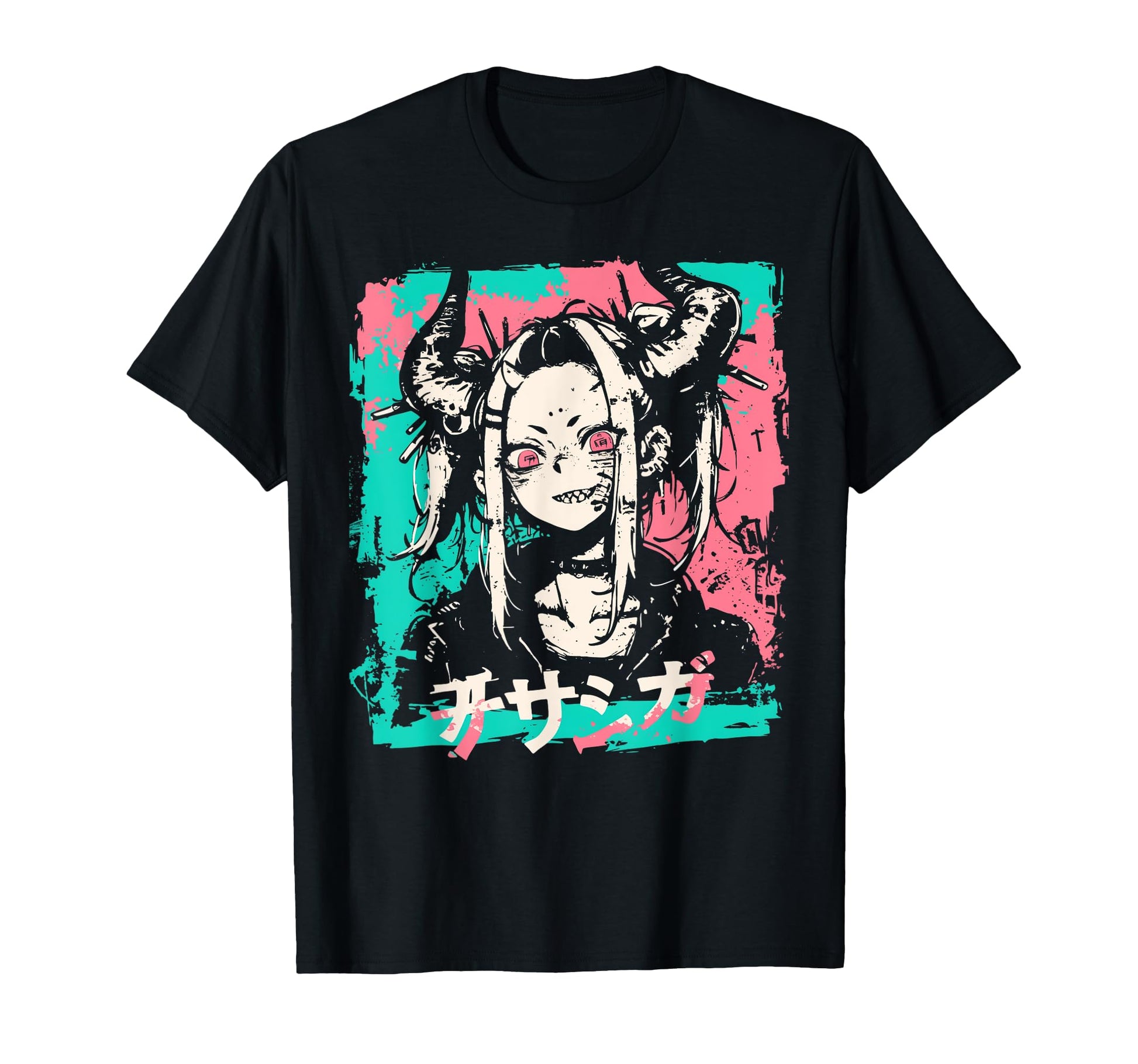 Goth Grunge Demon Anime Waifu Horror T-Shirt - Custom Art Print Men Women - T-Shirt, Sweatshirt, Hoodie
