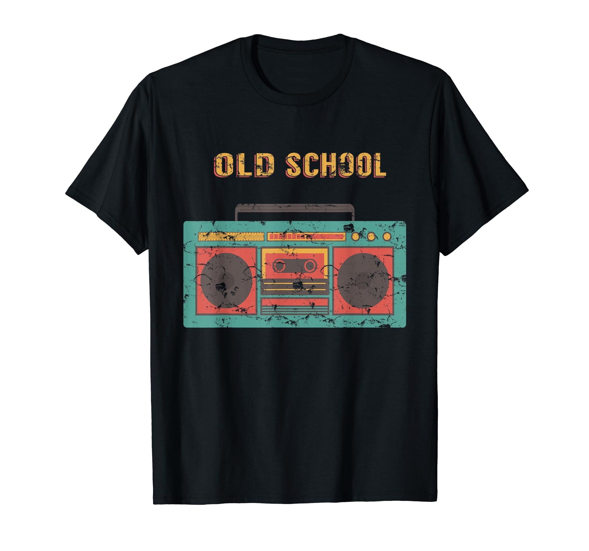 Old School Boombox Weathered 80S 90S Hip Hop T-Shirt - Graphic Print Unisex - T-Shirt, Sweatshirt, Hoodie