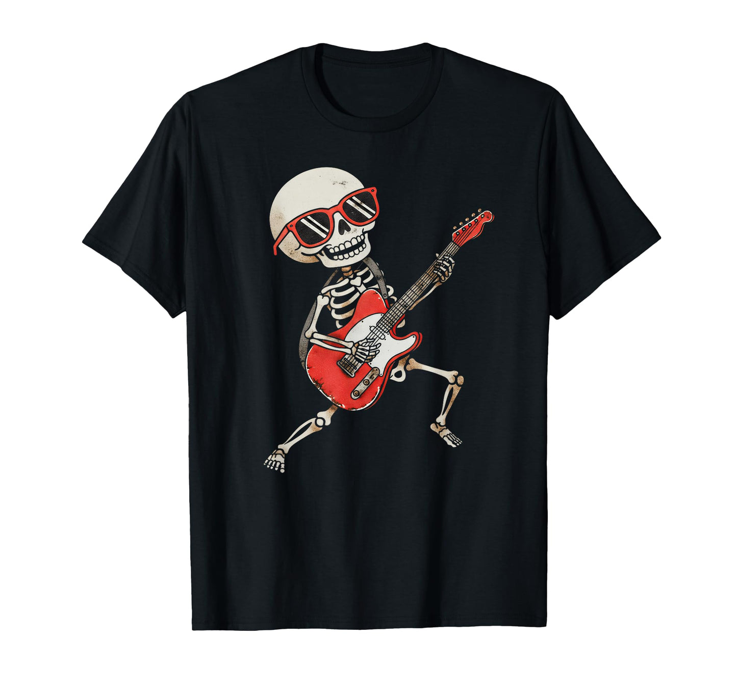 Funny Skeleton Playing Guitar T-Shirt - Casual Everyday Wear for Adults - T-Shirt, Sweatshirt, Hoodie