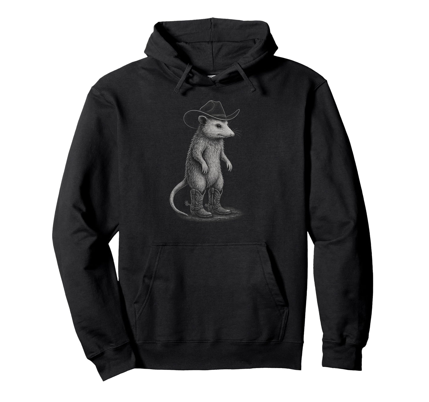 Howdy Possum Cowboy Opossum Western Hoodie - Minimalist Print Unisex - T-Shirt, Sweatshirt, Hoodie