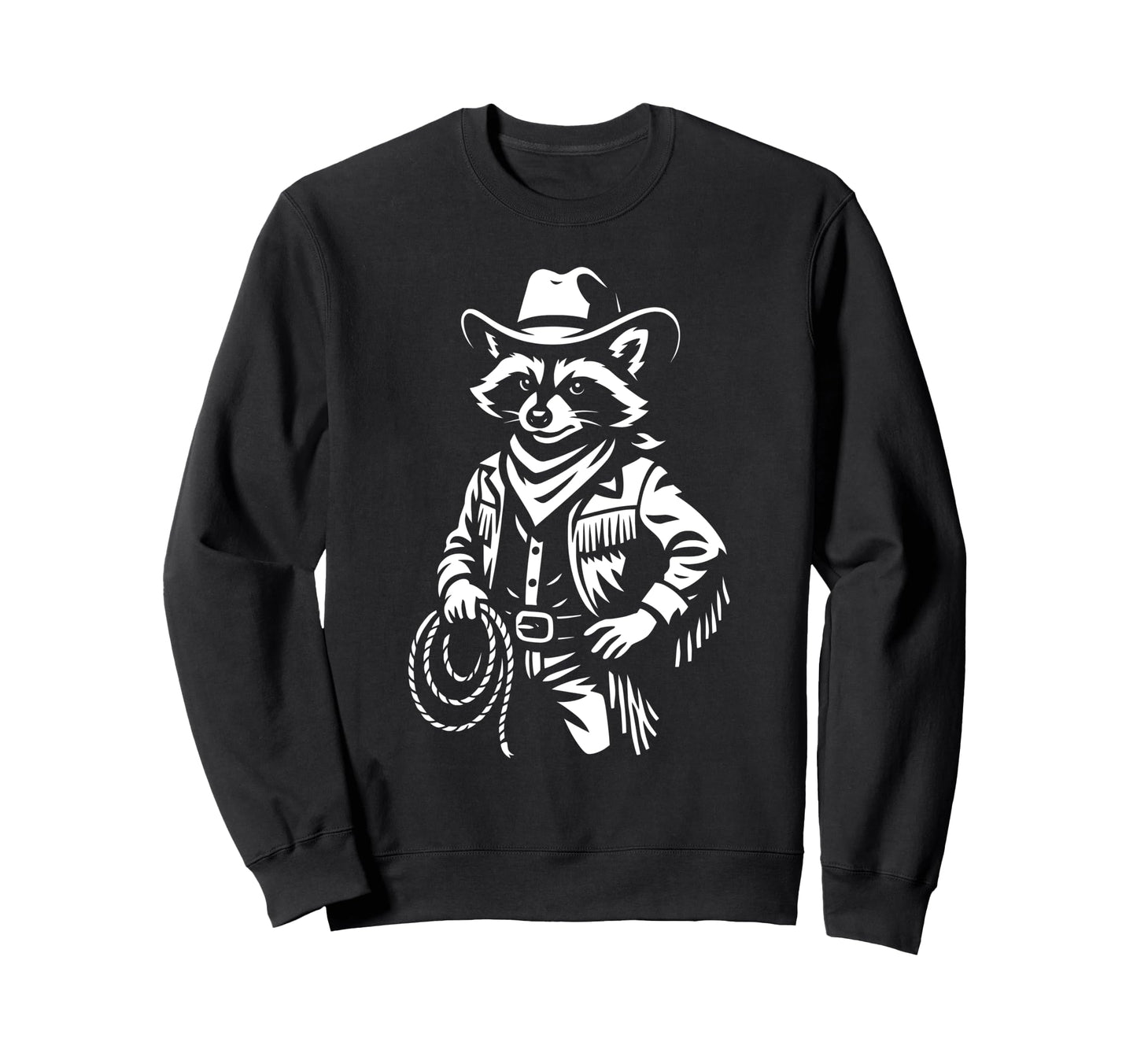 Raccoon Cowboy Cowgirl Western Sweatshirt - Novelty Apparel for Adults - T-Shirt, Sweatshirt, Hoodie
