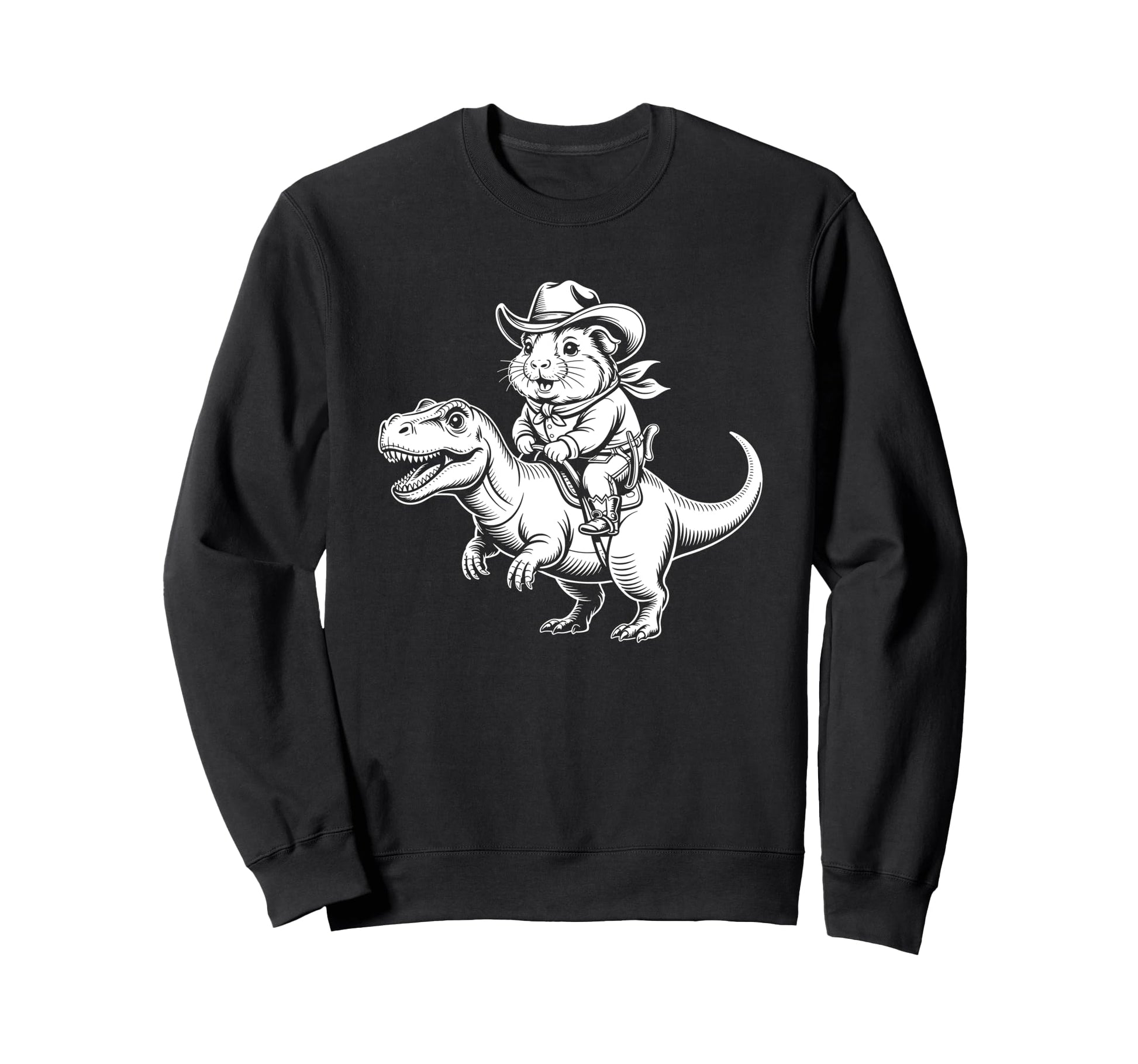 Guinea Pig Cowboy Dinosaur Sweatshirt - Minimalist Print Men Women - T-Shirt, Sweatshirt, Hoodie