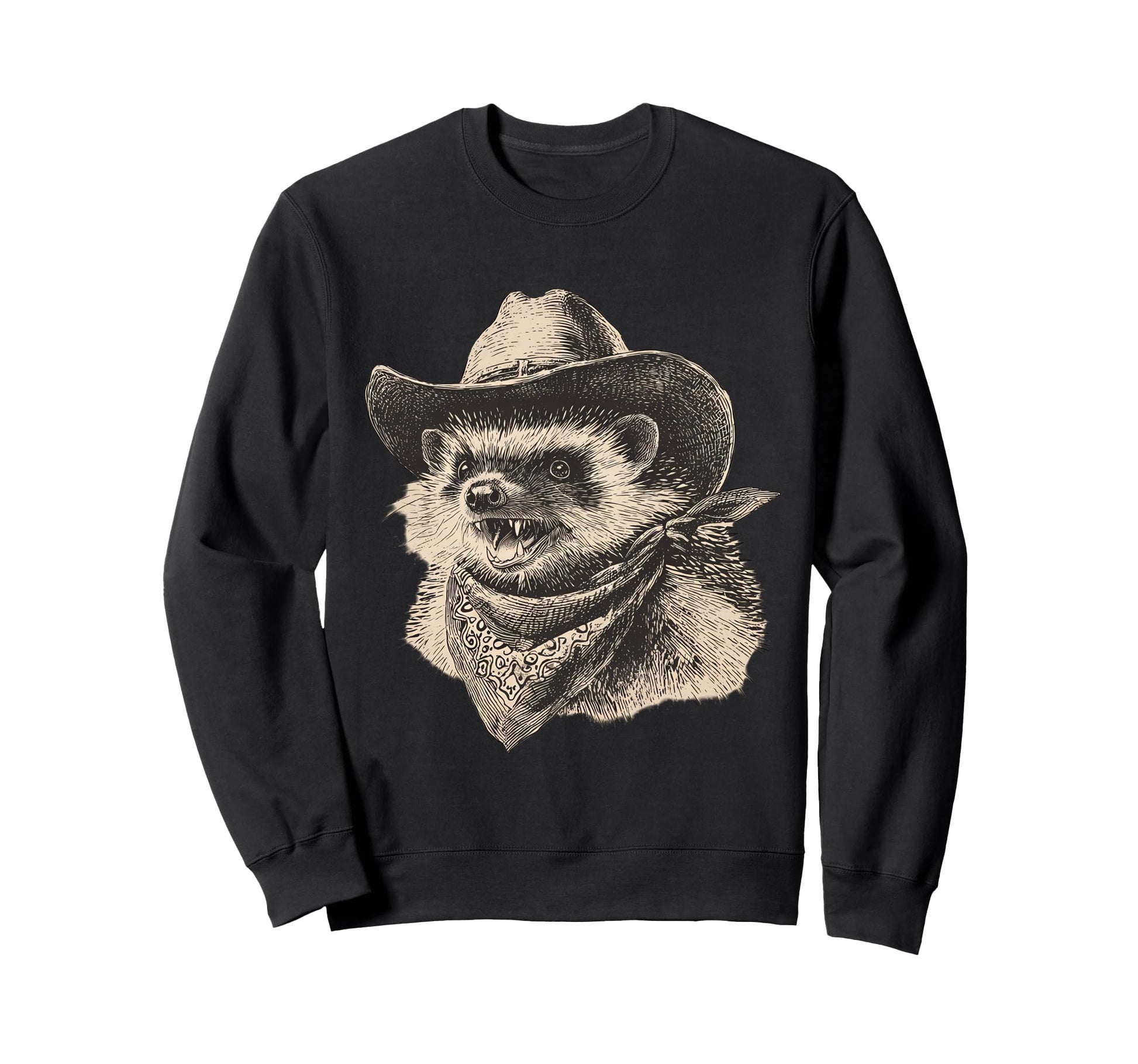 Hedgehog Cowboy Rodeo Cowgirl Sweatshirt - Casual Everyday Wear Men Women - T-Shirt, Sweatshirt, Hoodie