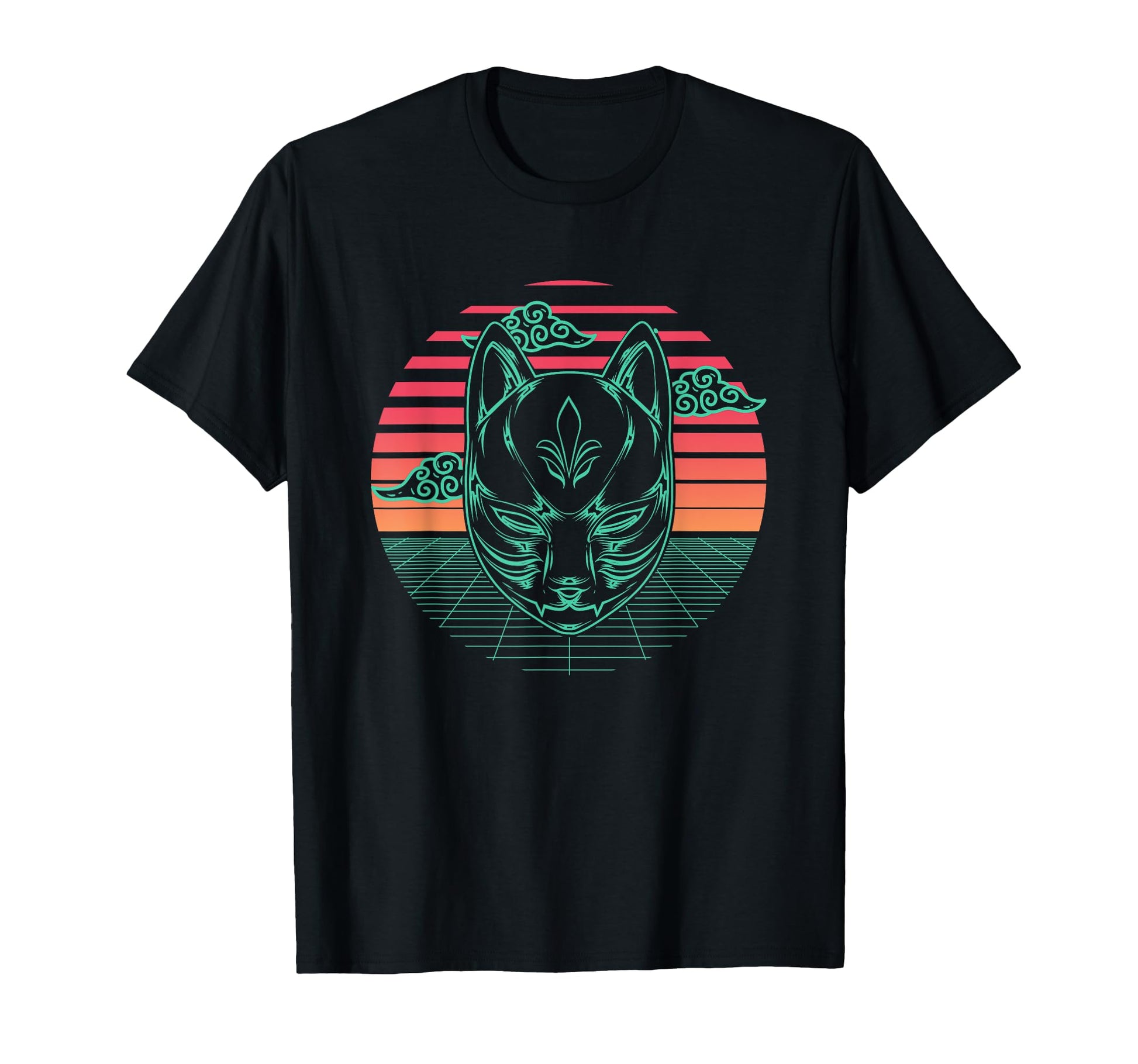 Kitsune Fox Mask Yokai Japanese T-Shirt - Casual Everyday Wear Unisex - T-Shirt, Sweatshirt, Hoodie