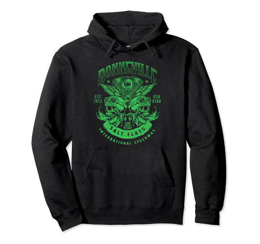 Bonneville Salt Flats Motorcycle Racing Hoodie - Trendy Graphic Unisex - T-Shirt, Sweatshirt, Hoodie