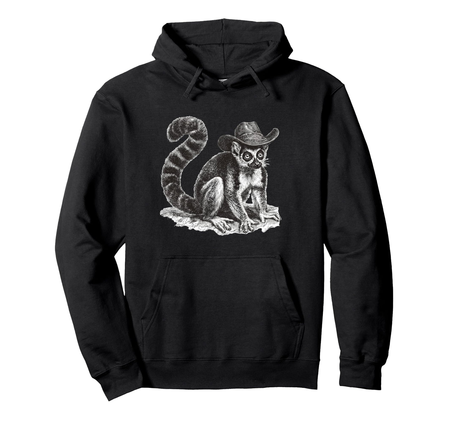 Lemur Cowboy Rodeo Cowgirl Hoodie - Casual Everyday Wear for Adults - T-Shirt, Sweatshirt, Hoodie