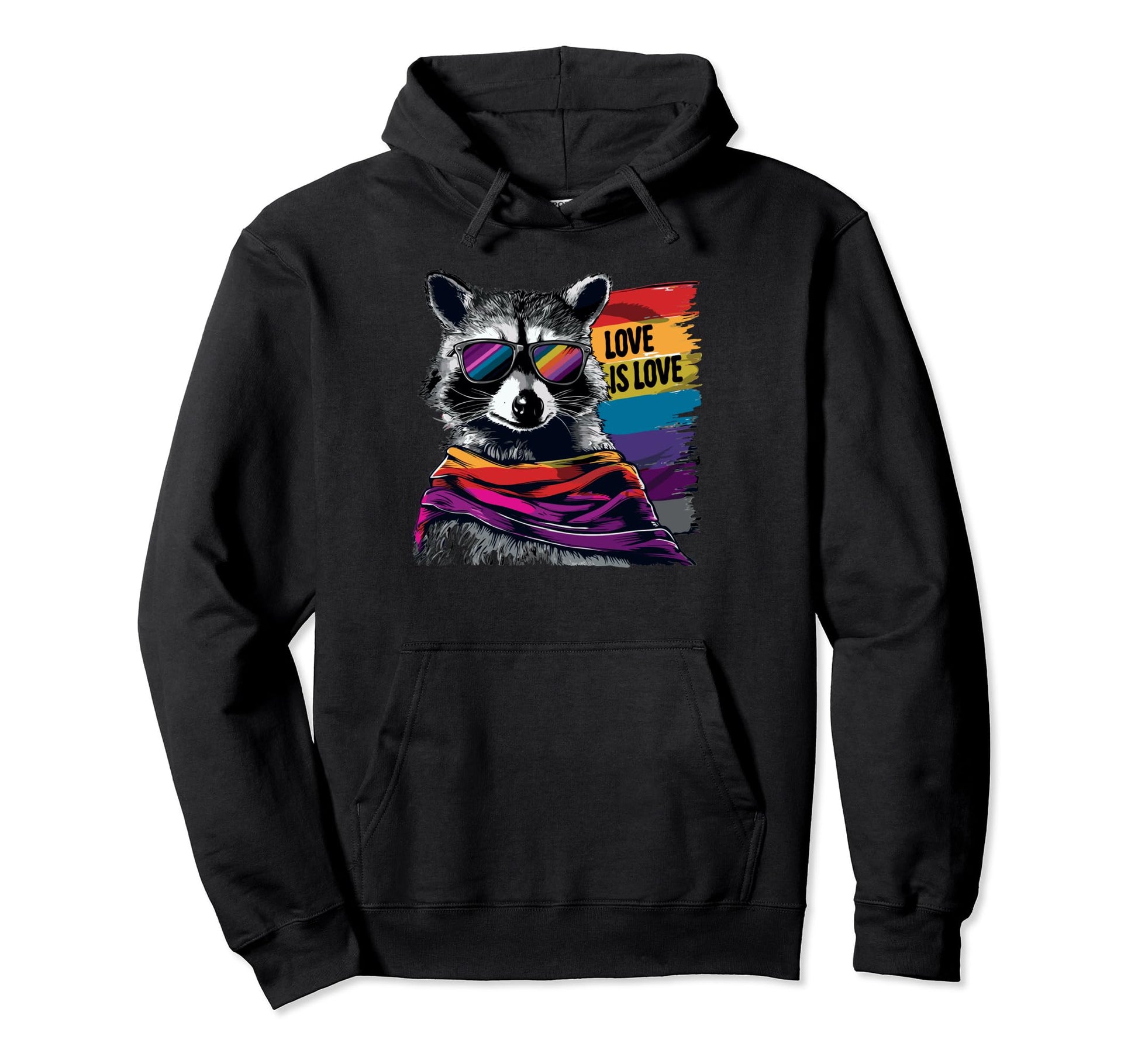 Funny Raccoon Love Sunglasses Summer Gift Hoodie - Graphic Print for Adults - T-Shirt, Sweatshirt, Hoodie