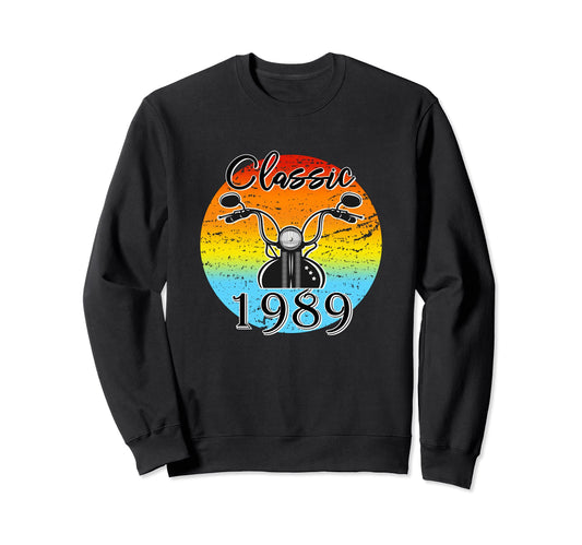 1989 Motorcycle Lover Sunset Biker Sweatshirt - Novelty Apparel Men Women - T-Shirt, Sweatshirt, Hoodie