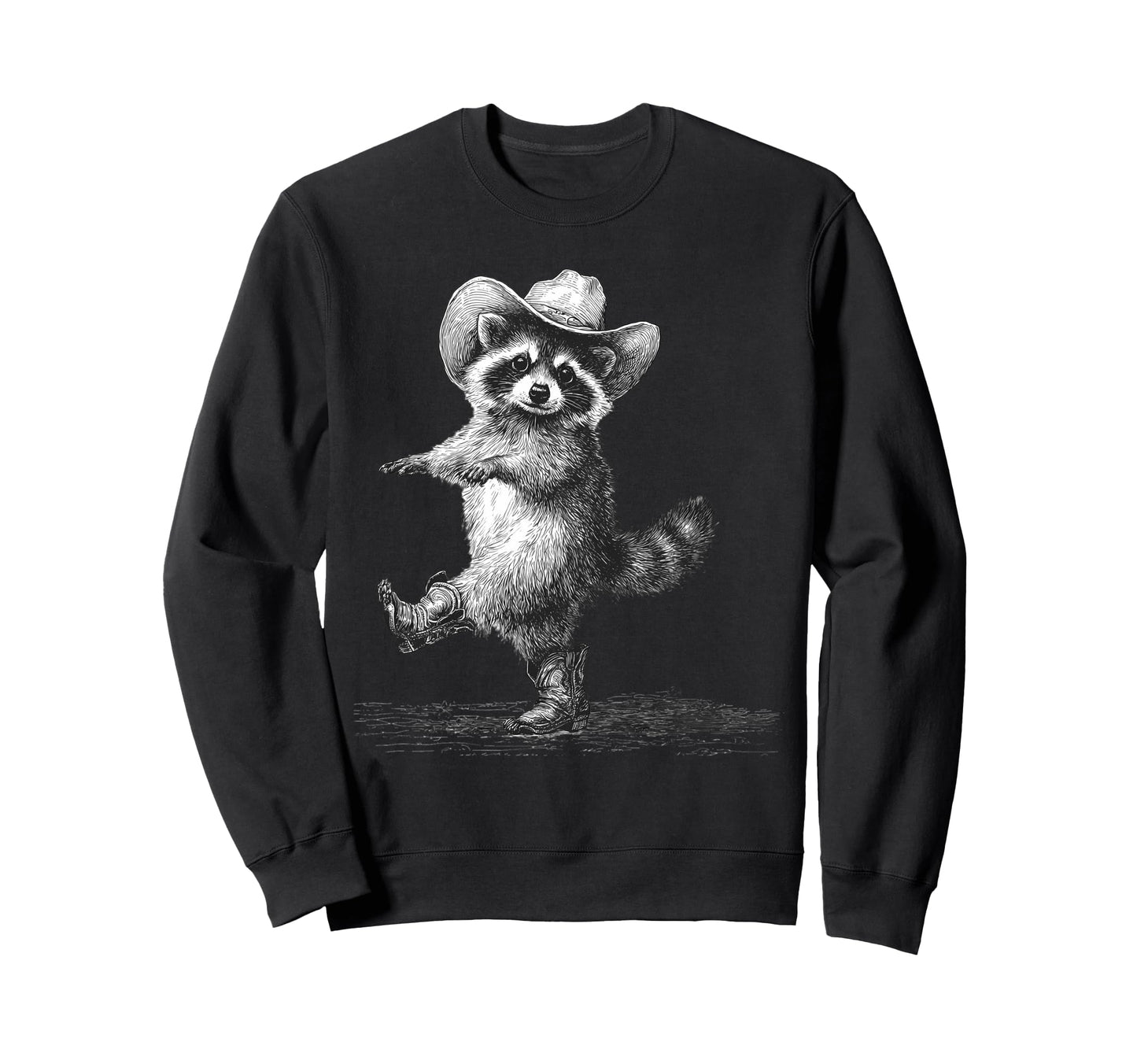 Raccoon Cowboy Rodeo Cowgirl Sweatshirt - Casual Everyday Wear for Adults - T-Shirt, Sweatshirt, Hoodie
