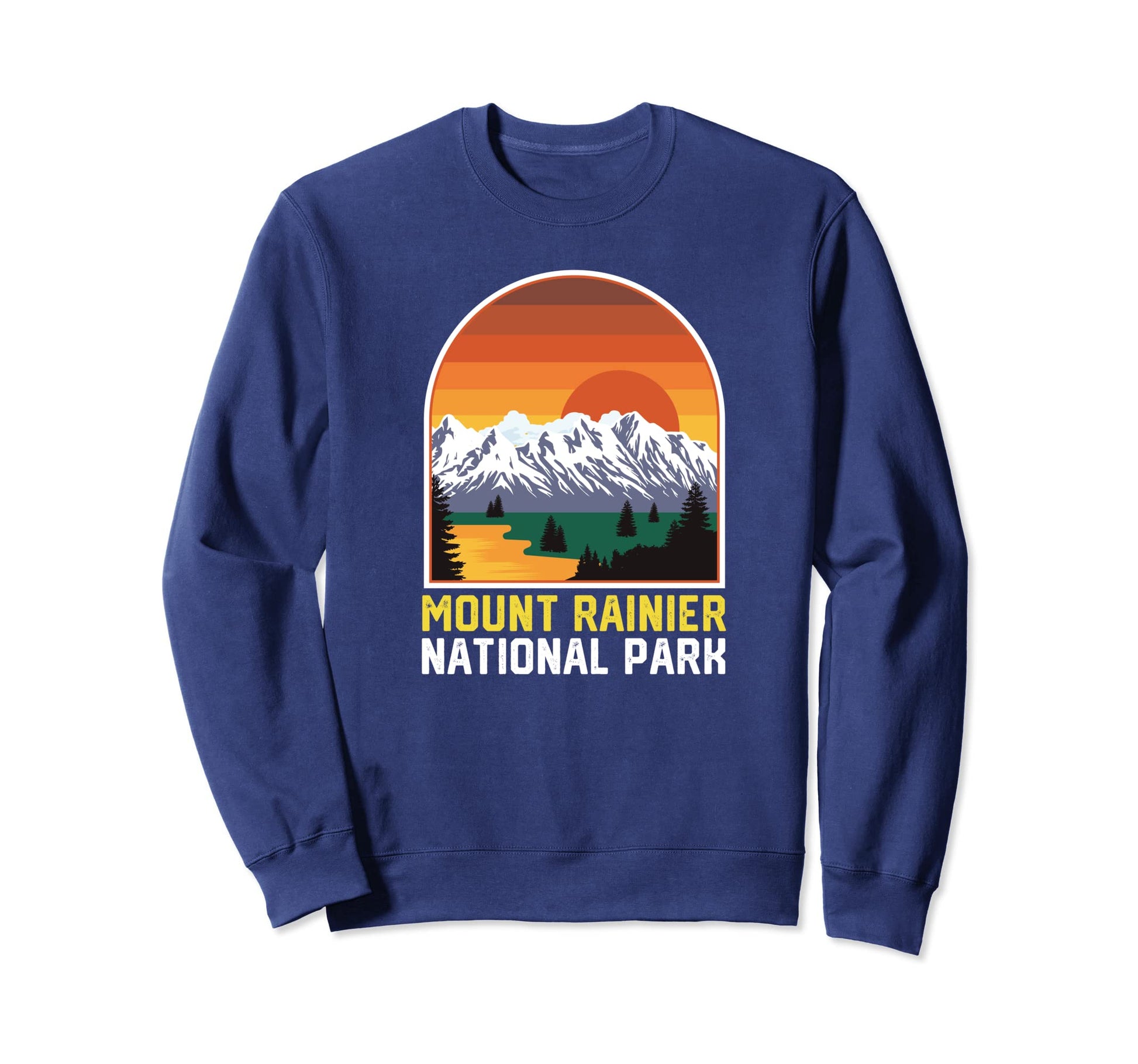 Mount Rainier National Park Sunset Sweatshirt - Minimalist Print Men Women - T-Shirt, Sweatshirt, Hoodie