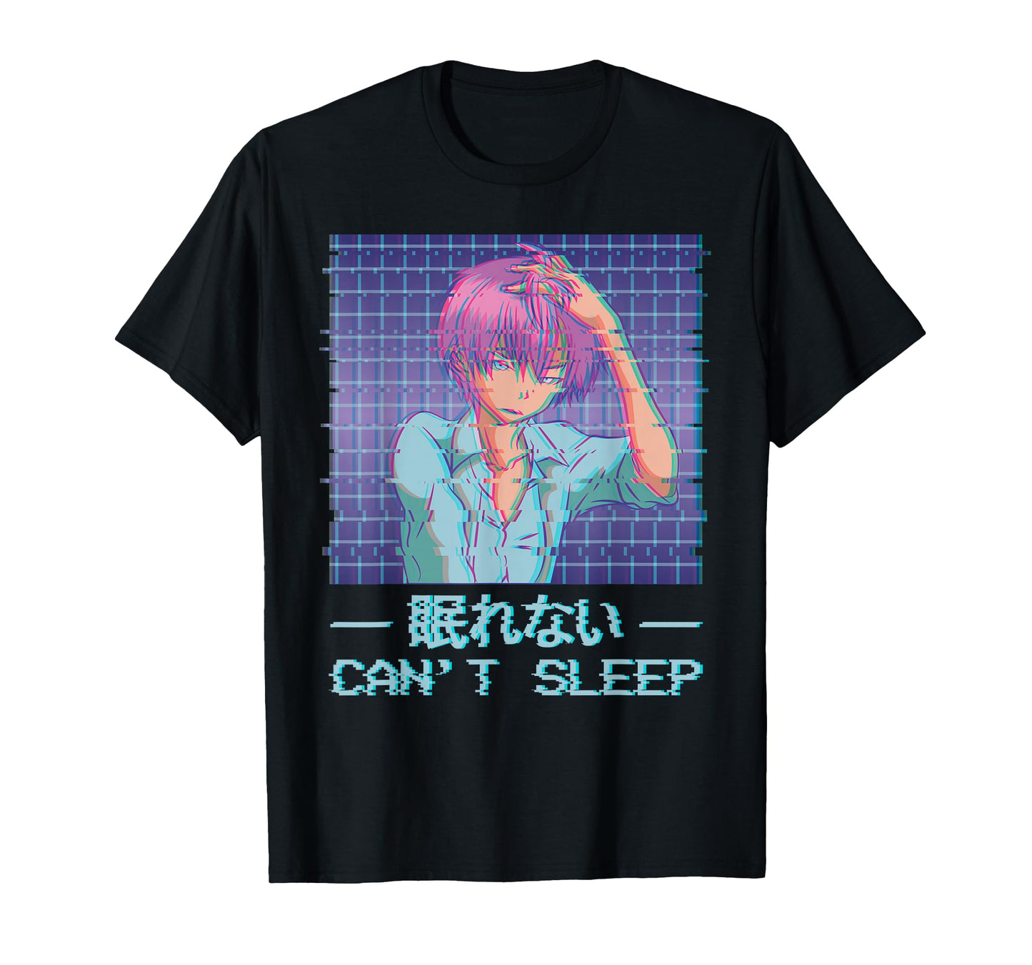 Sad Anime Japanese Vaporwave Aesthetic Cant T-Shirt - Graphic Print Unisex - T-Shirt, Sweatshirt, Hoodie