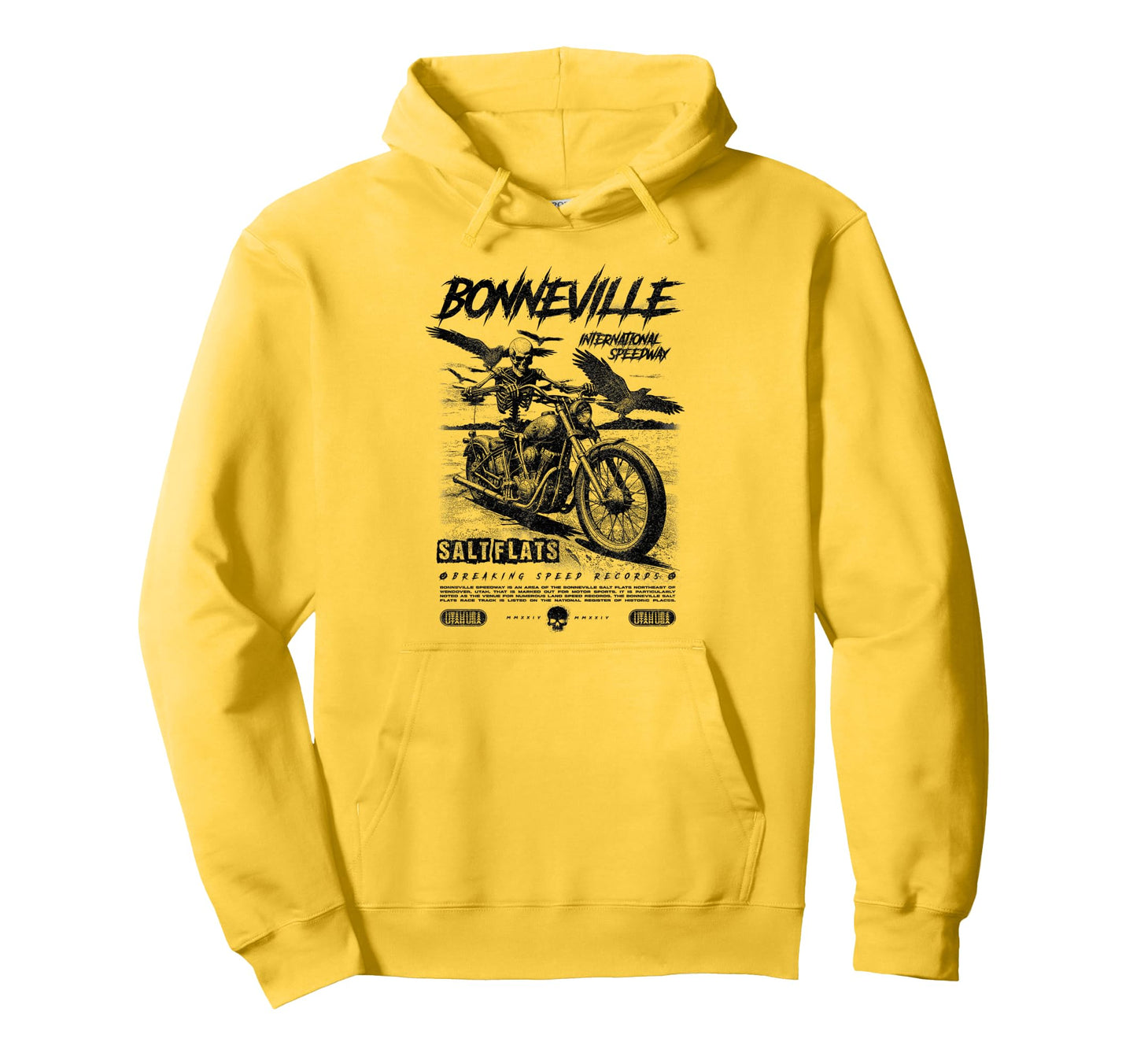 Bonneville Salt Flats Motorcycle Racing Hoodie - Trendy Graphic Unisex - T-Shirt, Sweatshirt, Hoodie