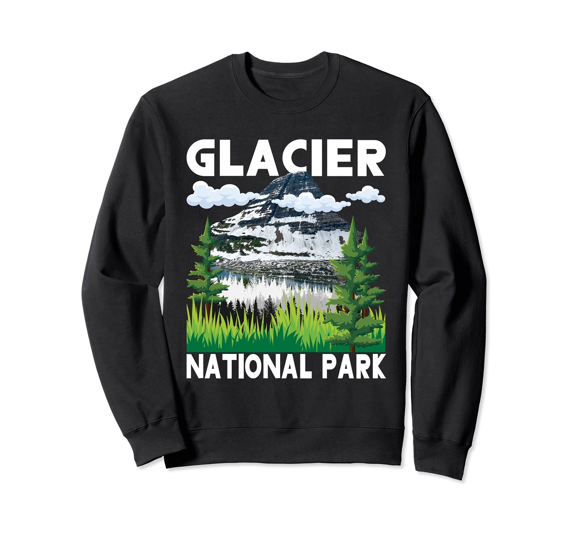 Glacier National Park Hiking Sweatshirt - Unique Graphic for Adults - T-Shirt, Sweatshirt, Hoodie