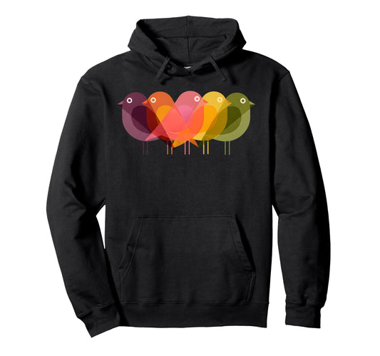 Bird Art Deco 60S Minimal Hippy Hoodie - Aesthetic Graphic for Adults - T-Shirt, Sweatshirt, Hoodie