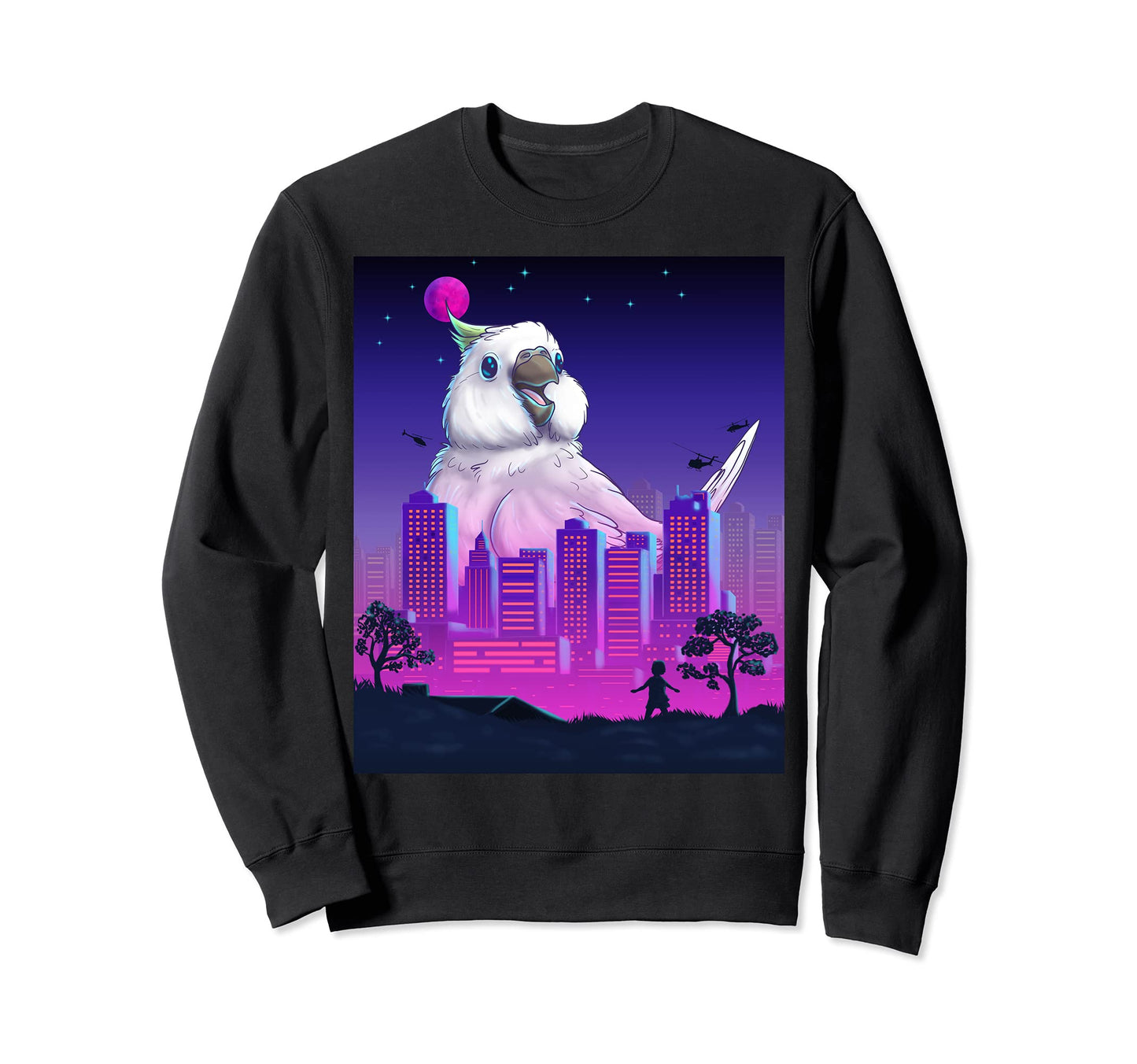 Cockatoo Parrot Bird Vaporwave Sweatshirt - Custom Art Print Men Women - T-Shirt, Sweatshirt, Hoodie