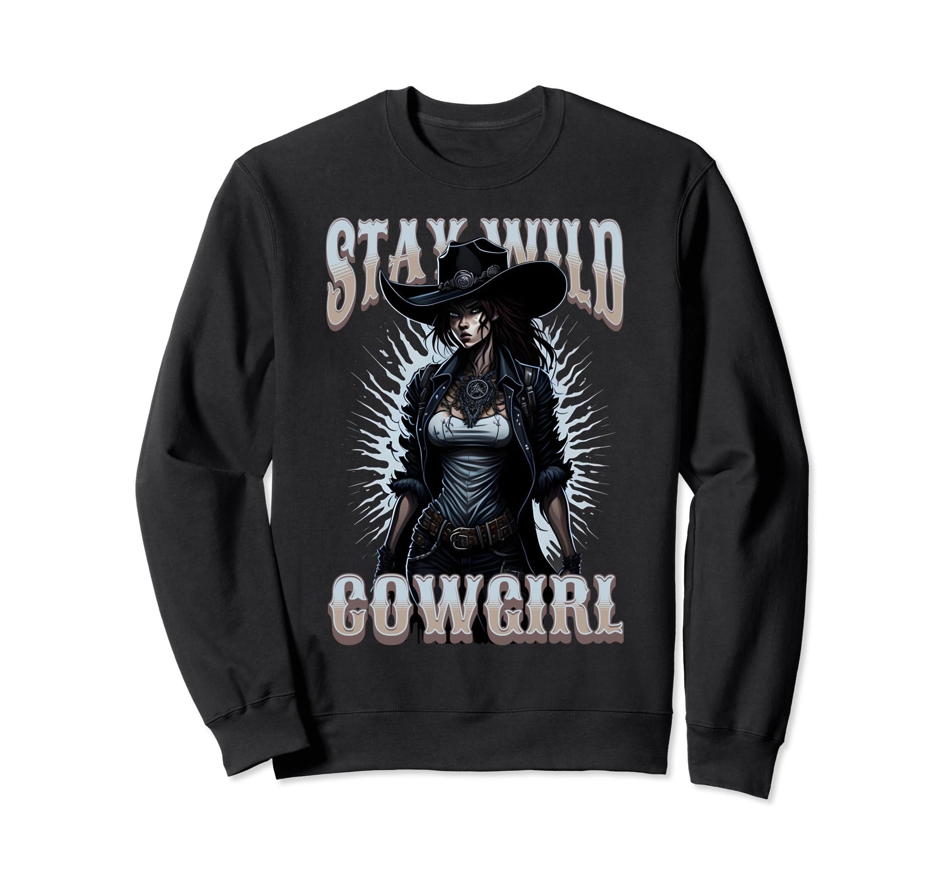 Cowgirl Stay Wild West Womens Sweatshirt - Graphic Print for Adults - T-Shirt, Sweatshirt, Hoodie