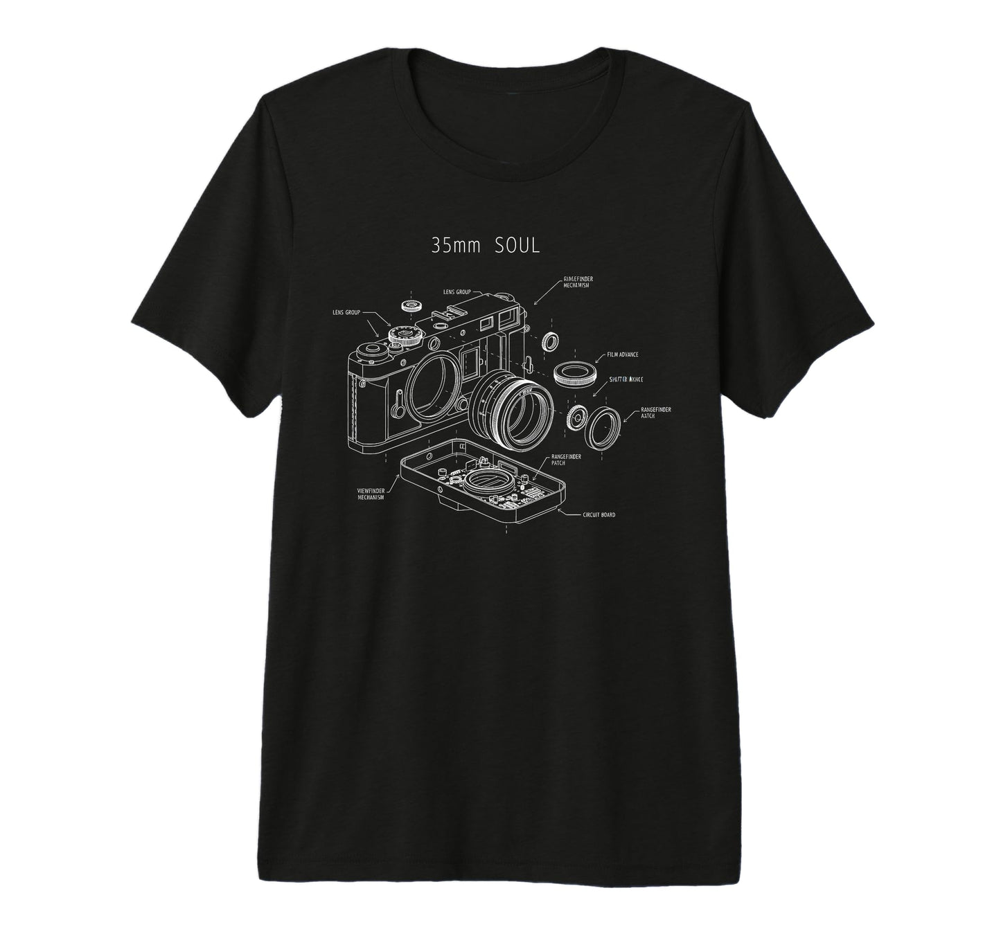 Film Camera Exploded View 35Mm Soul Tri T-Shirt - Streetwear Style Unisex - T-Shirt, Sweatshirt, Hoodie