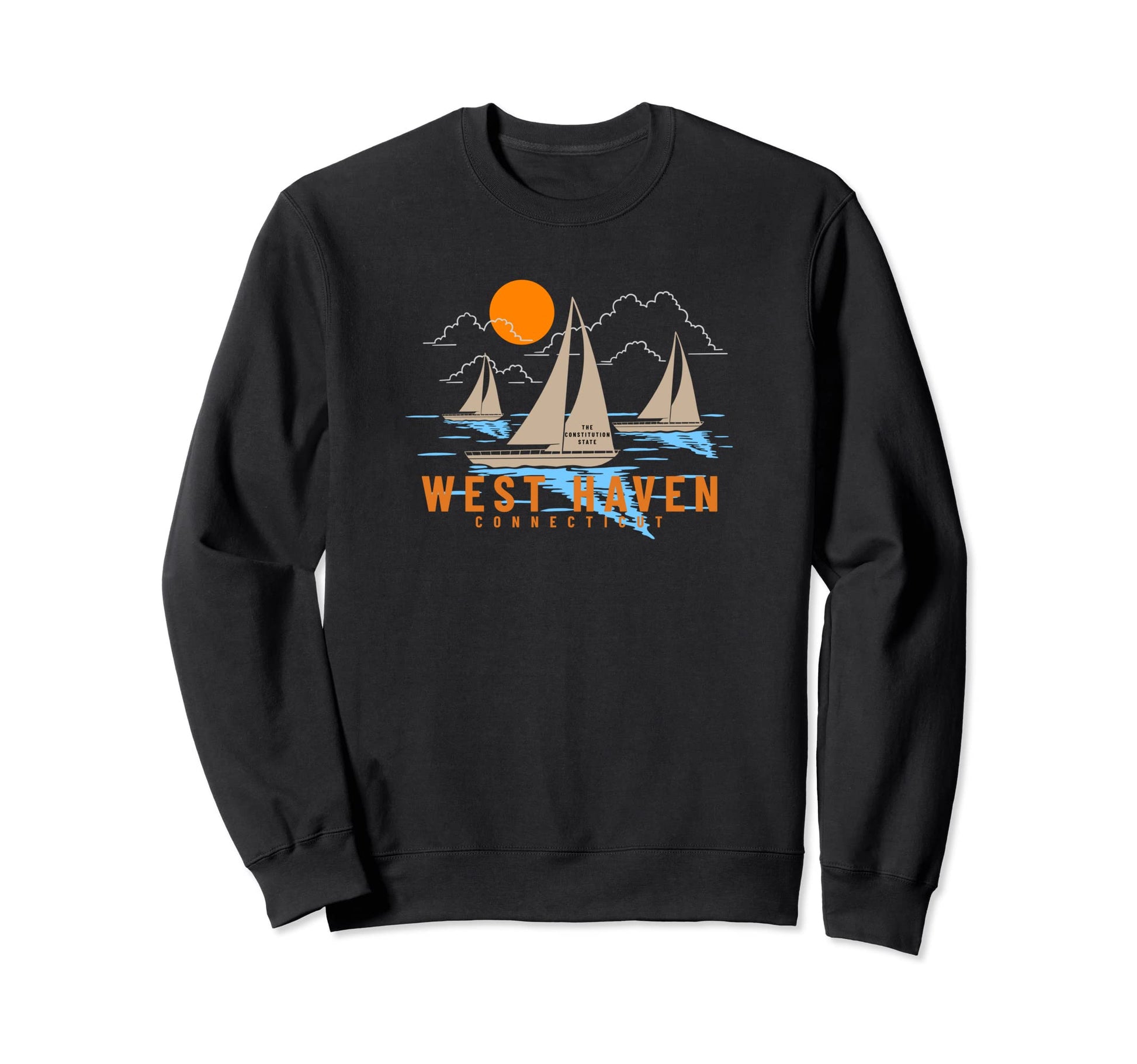 West Haven Connecticut Sailing Sweatshirt - Novelty Apparel for Adults - T-Shirt, Sweatshirt, Hoodie